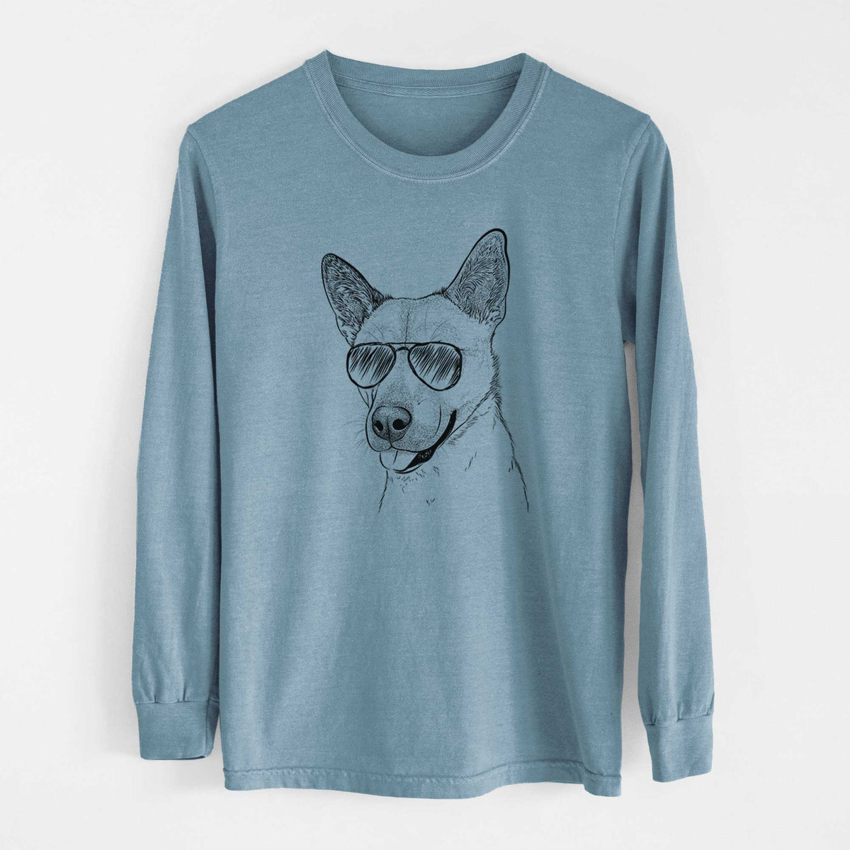 Aviators Kulfi the Jindo Shiba Inu Mix - Heavyweight 100% Cotton Long Sleeve
