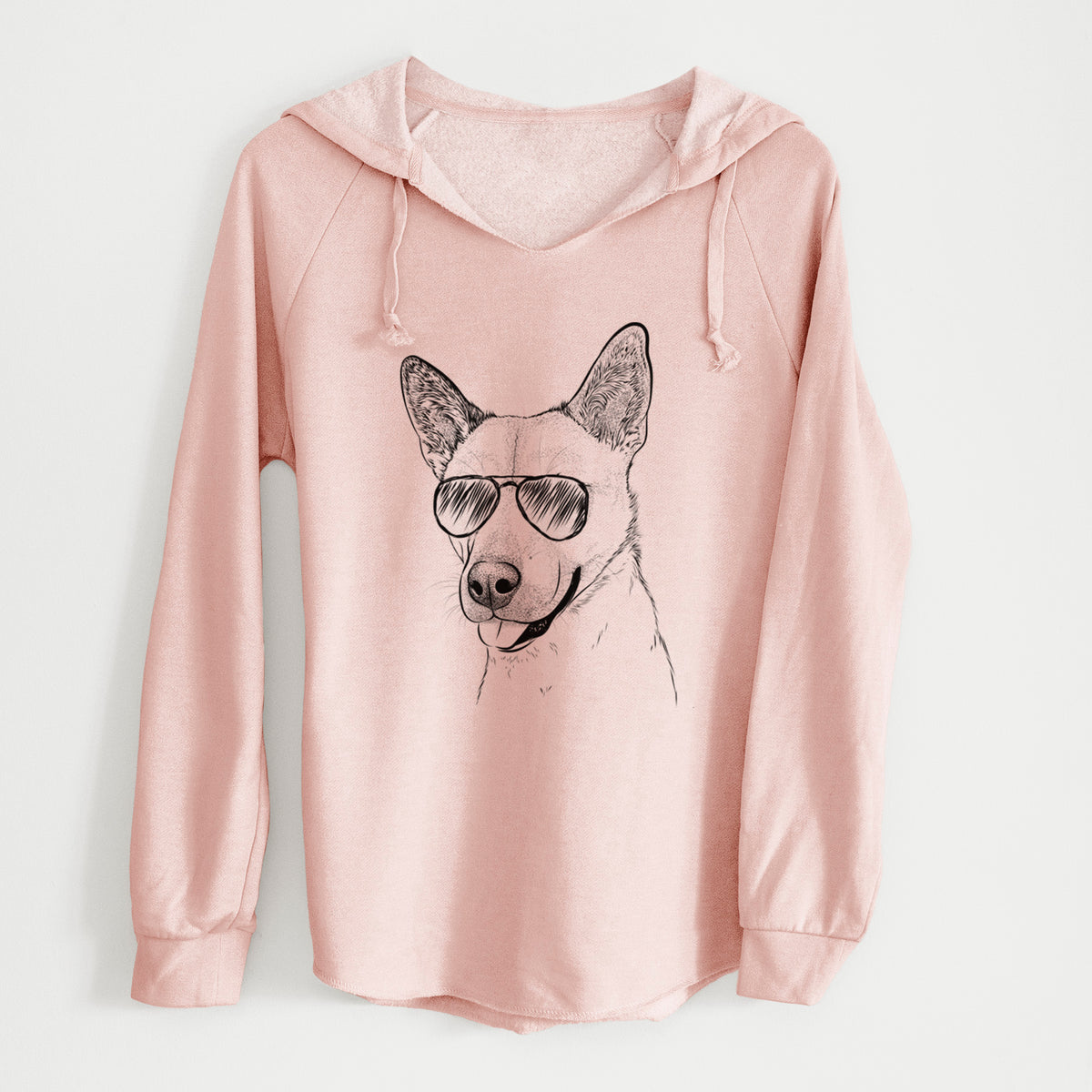 Aviator Kulfi the Jindo Shiba Inu Mix - Cali Wave Hooded Sweatshirt