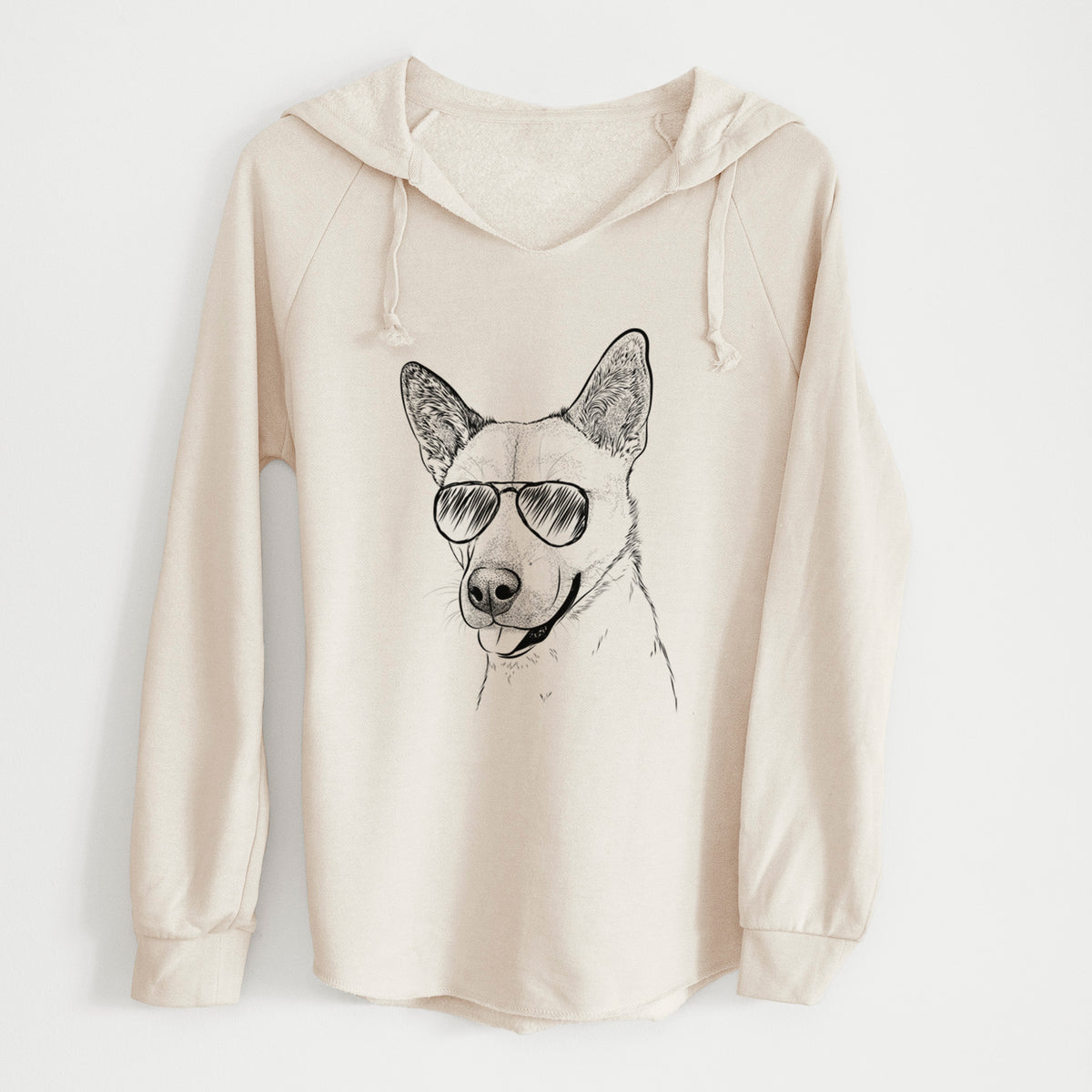Aviator Kulfi the Jindo Shiba Inu Mix - Cali Wave Hooded Sweatshirt