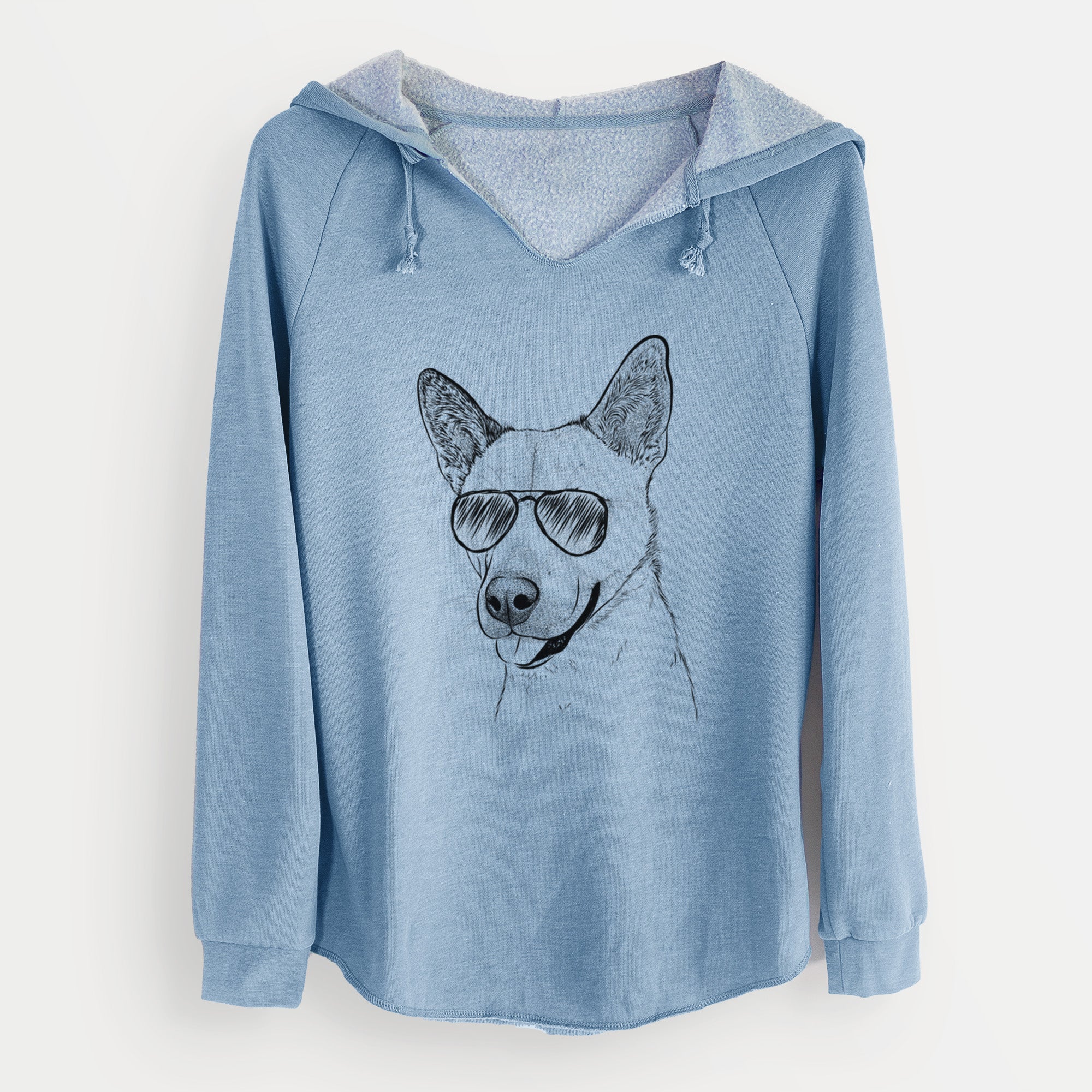 Aviator Kulfi the Jindo Shiba Inu Mix - Cali Wave Hooded Sweatshirt