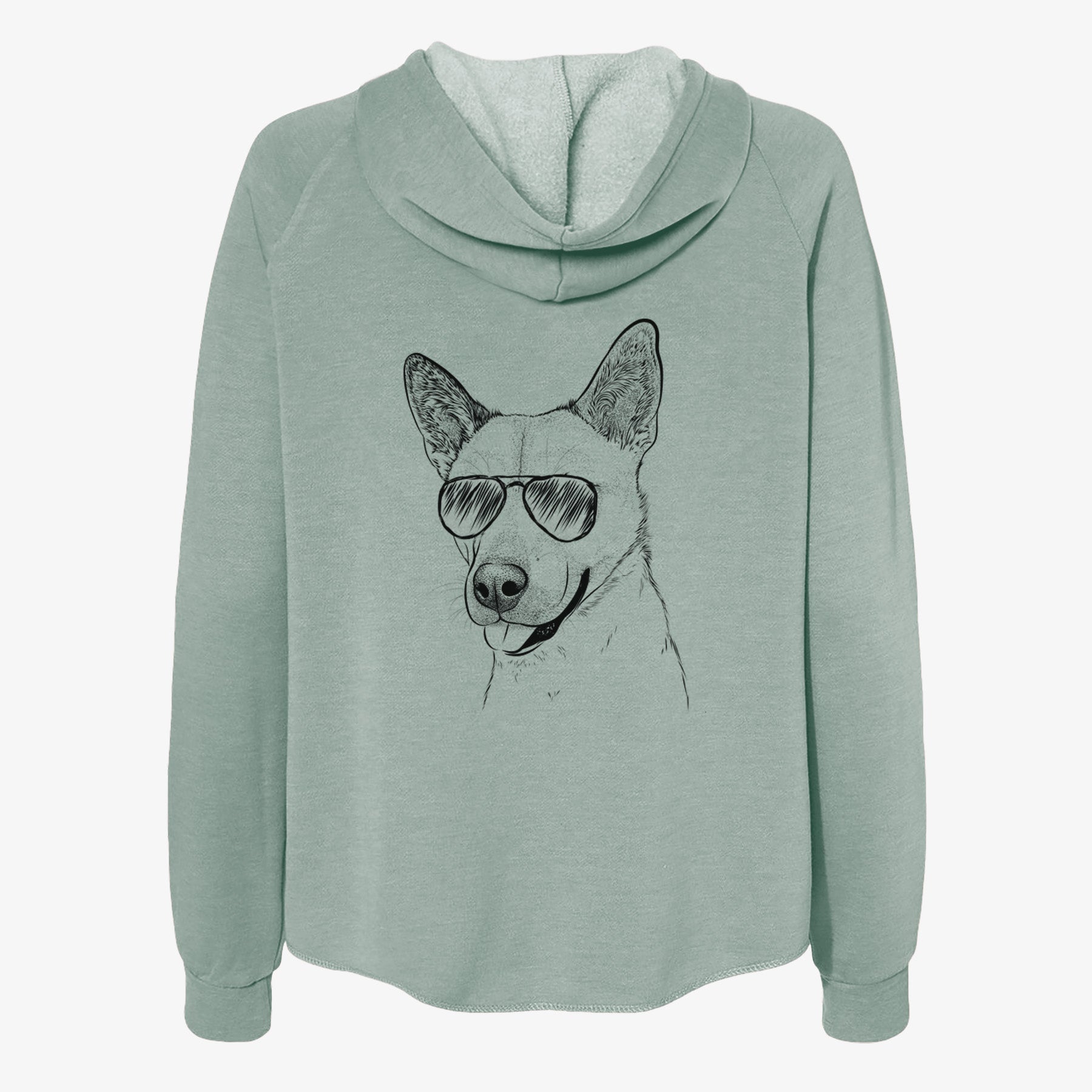 Kulfi the Jindo Shiba Inu Mix - Women's Cali Wave Zip-Up Sweatshirt