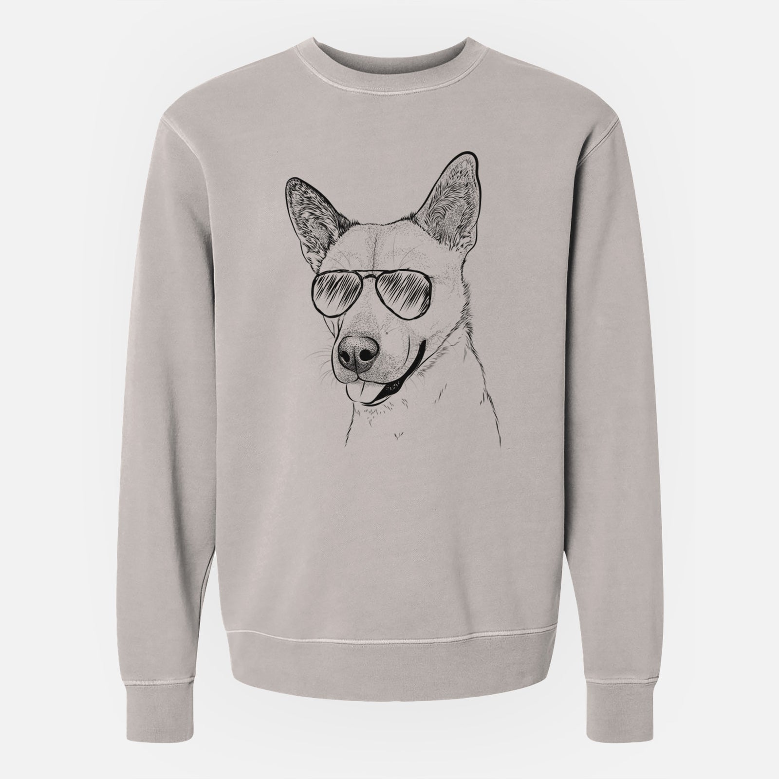 Aviator Kulfi the Jindo Shiba Inu Mix - Unisex Pigment Dyed Crew Sweatshirt