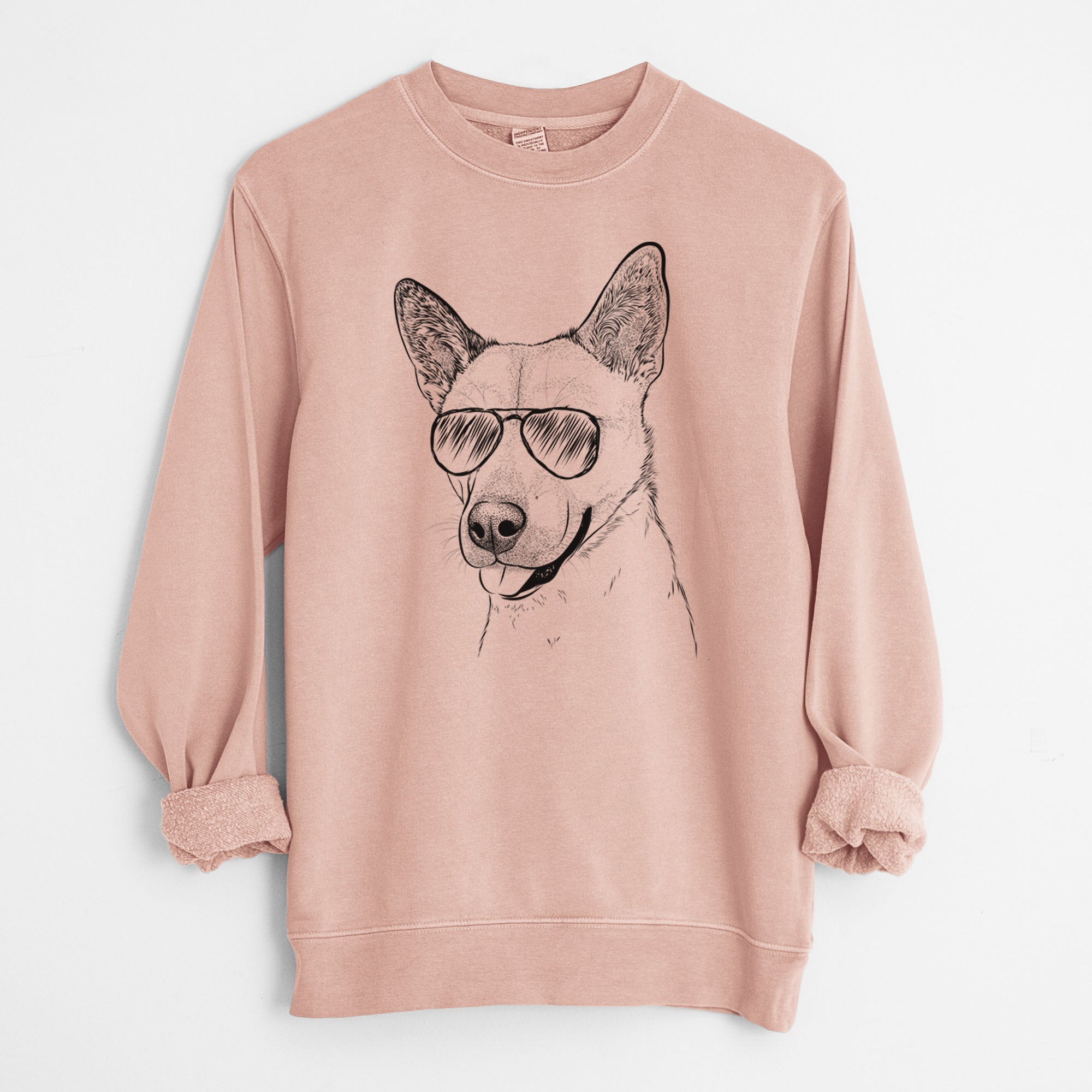 Aviator Kulfi the Jindo Shiba Inu Mix - Unisex Pigment Dyed Crew Sweatshirt