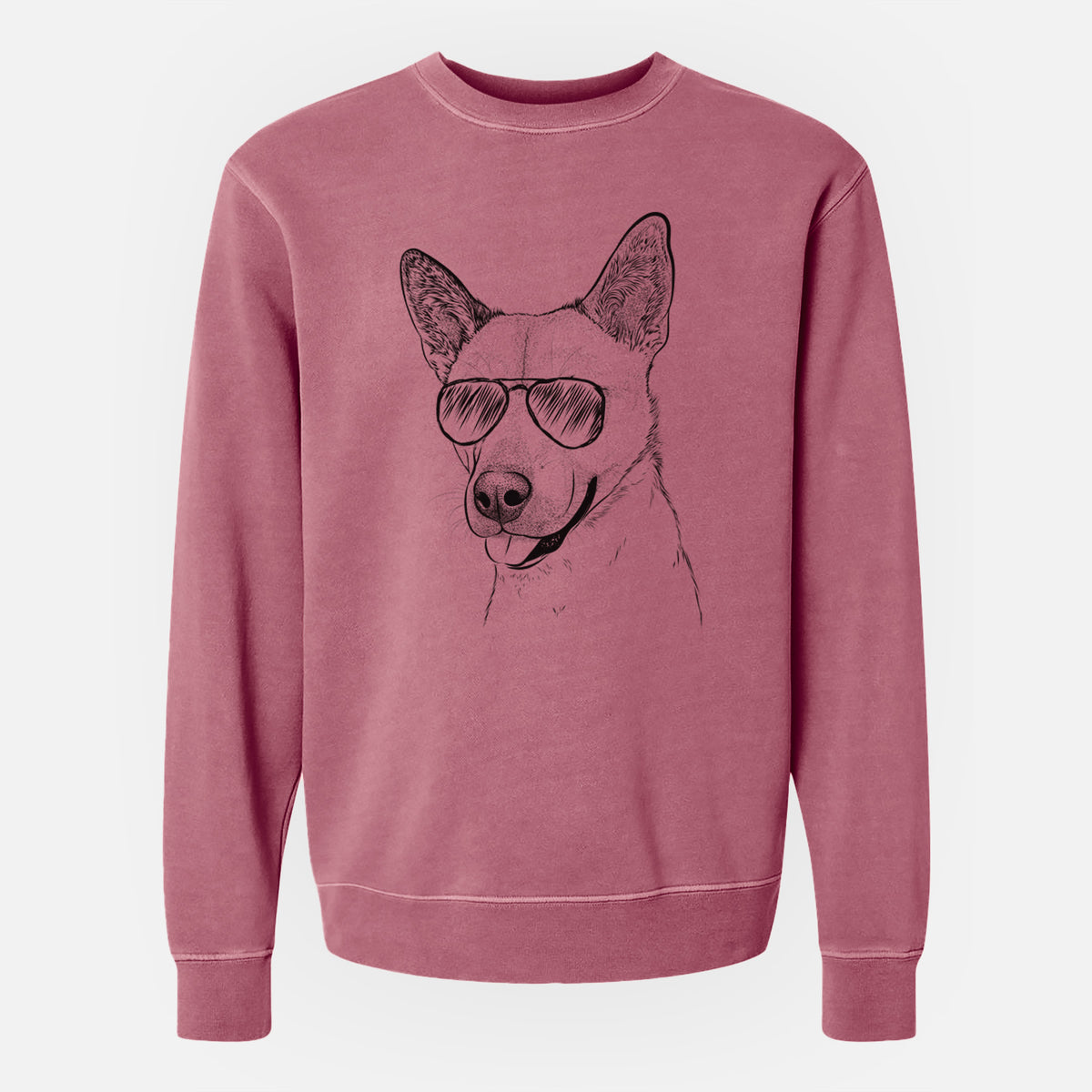 Aviator Kulfi the Jindo Shiba Inu Mix - Unisex Pigment Dyed Crew Sweatshirt