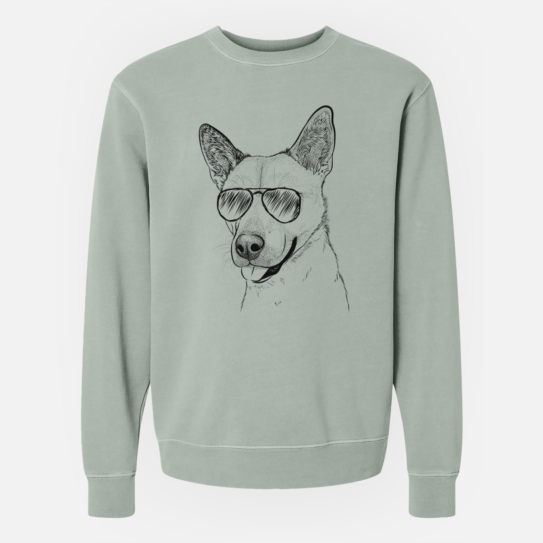 Aviator Kulfi the Jindo Shiba Inu Mix - Unisex Pigment Dyed Crew Sweatshirt