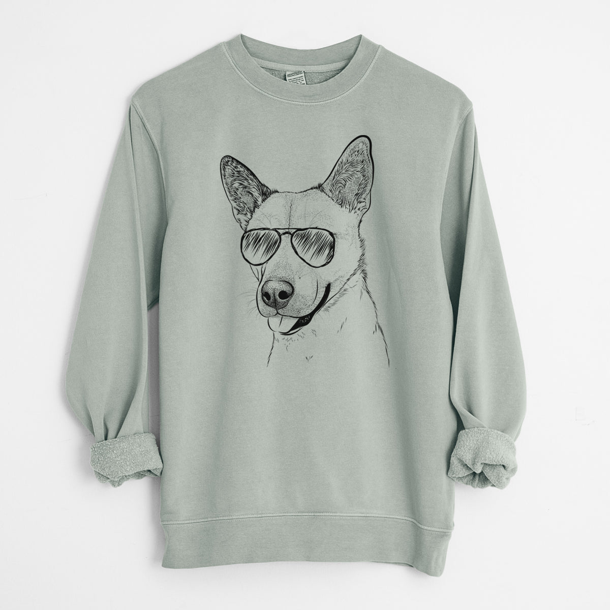 Aviator Kulfi the Jindo Shiba Inu Mix - Unisex Pigment Dyed Crew Sweatshirt