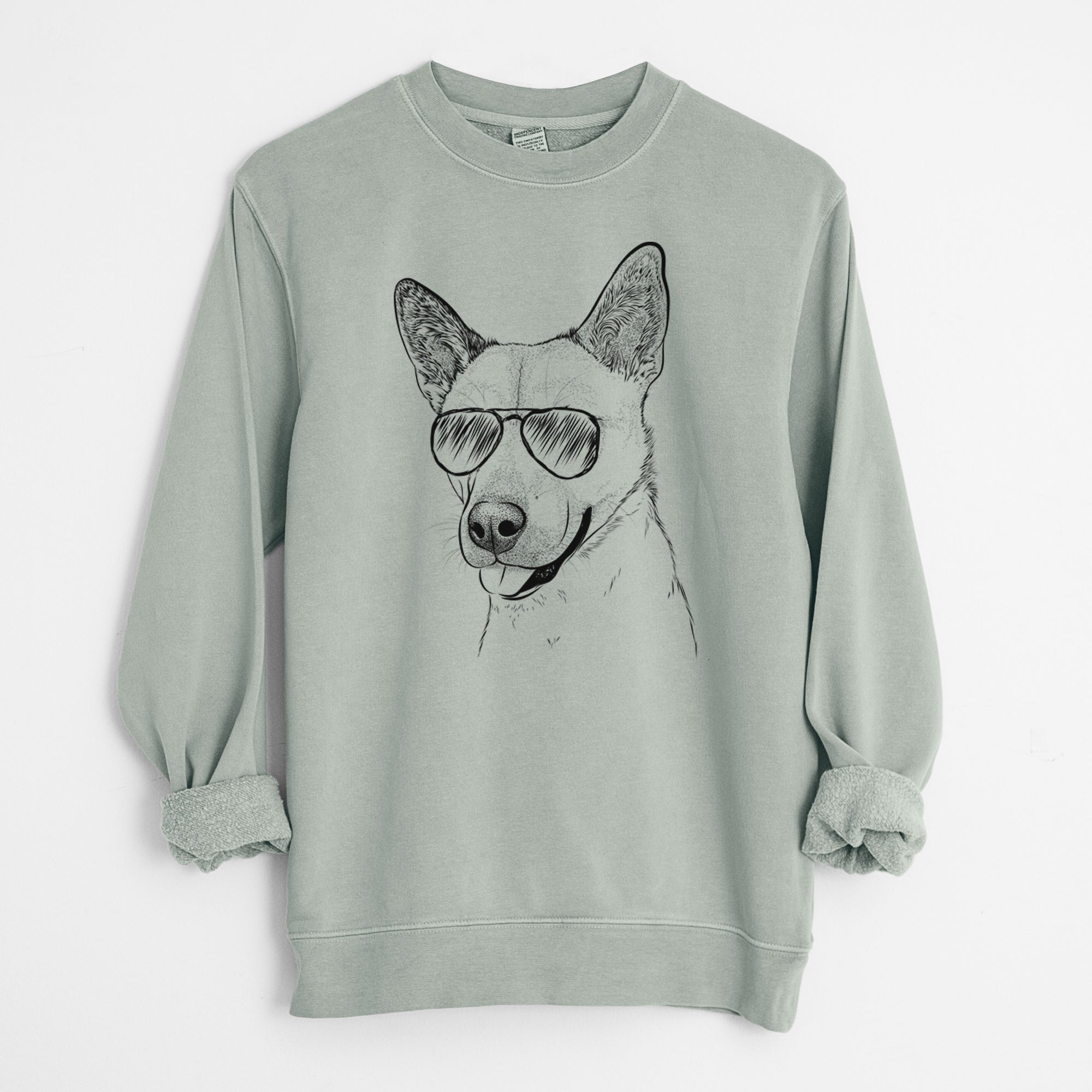 Aviator Kulfi the Jindo Shiba Inu Mix - Unisex Pigment Dyed Crew Sweatshirt