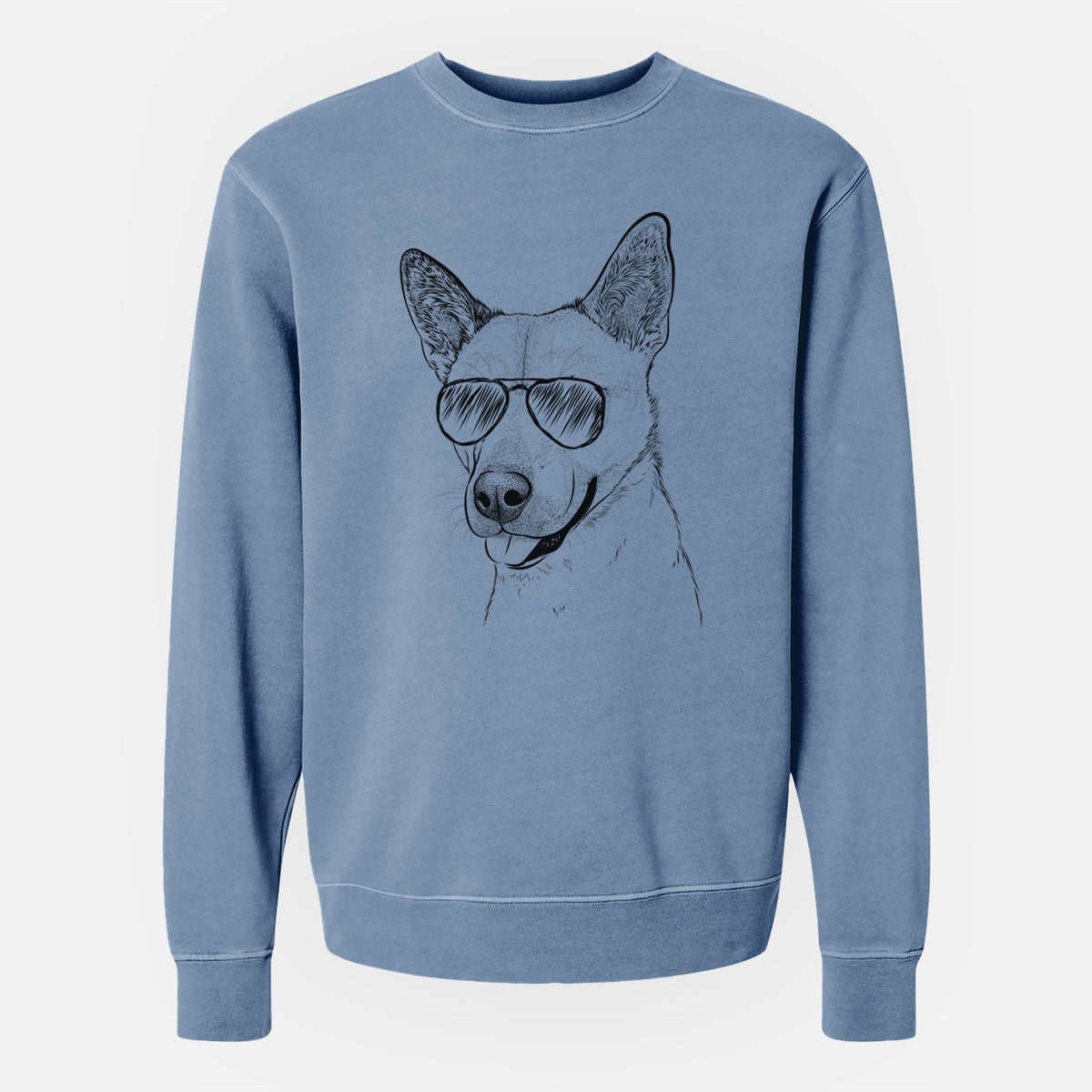 Aviator Kulfi the Jindo Shiba Inu Mix - Unisex Pigment Dyed Crew Sweatshirt