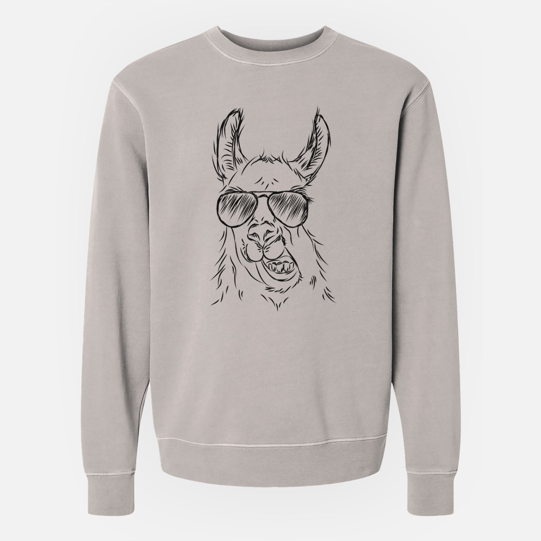 Aviator Larry the Llama - Unisex Pigment Dyed Crew Sweatshirt