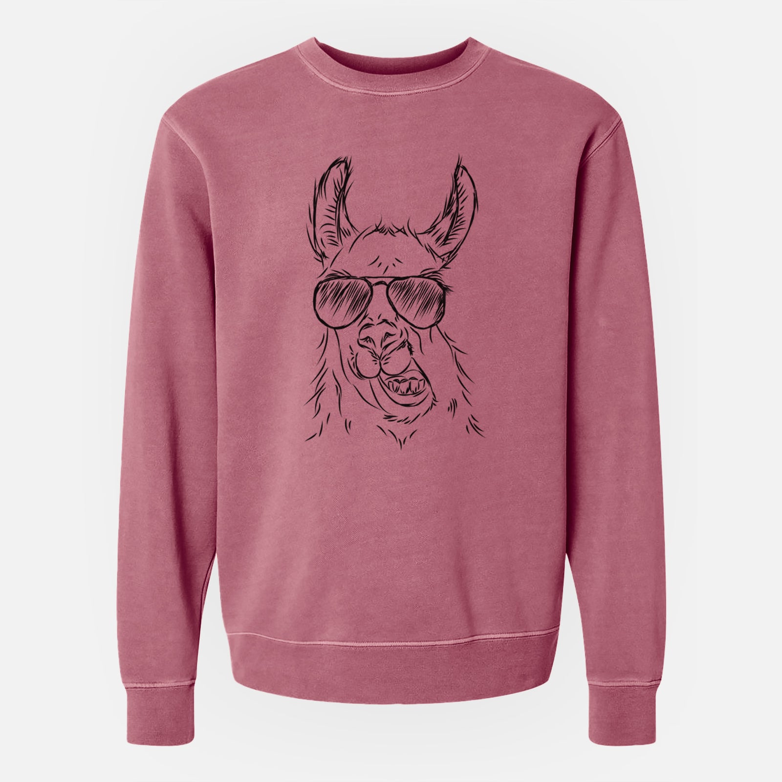 Aviator Larry the Llama - Unisex Pigment Dyed Crew Sweatshirt