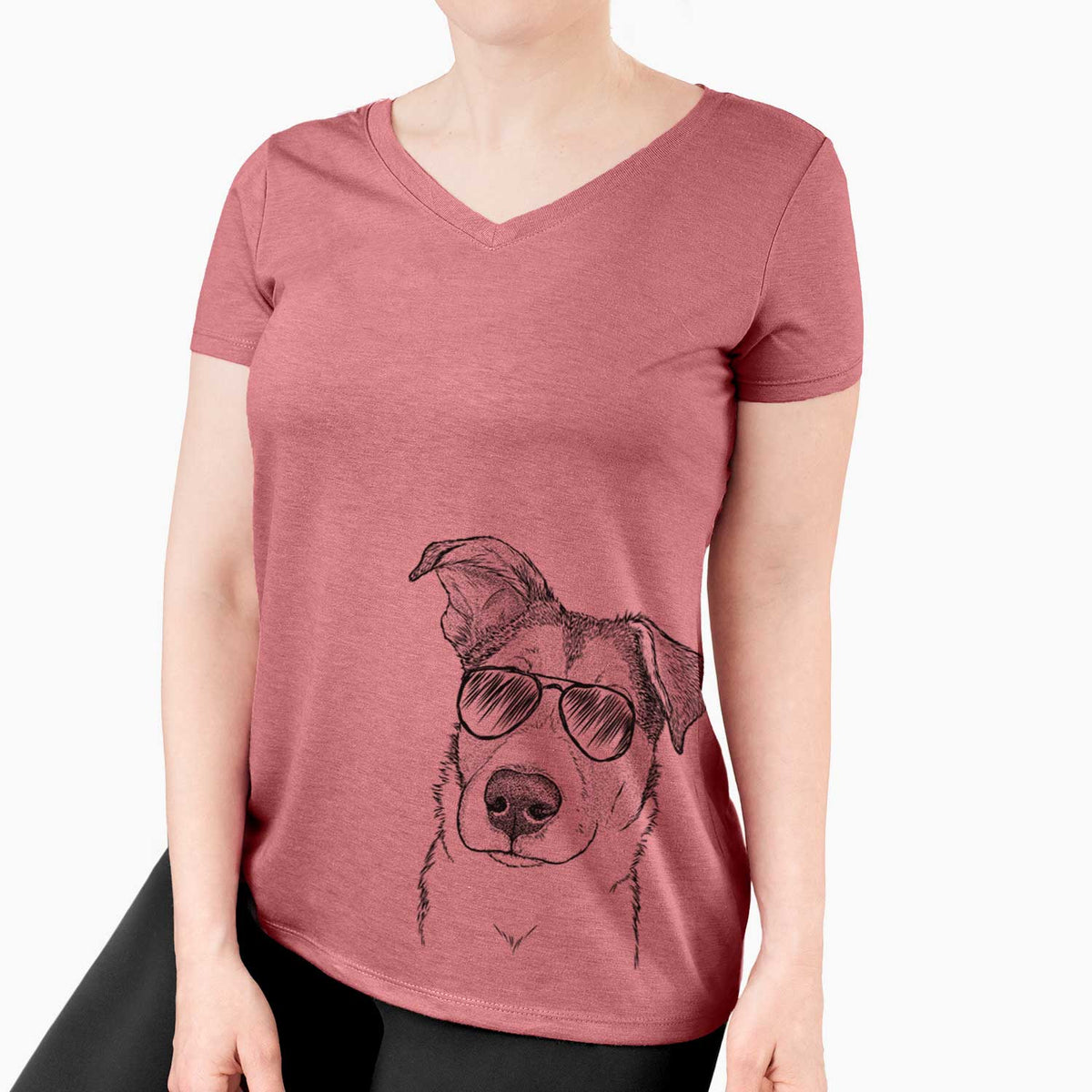 Aviator Leia the Mixed Breed - Women's V-neck Shirt