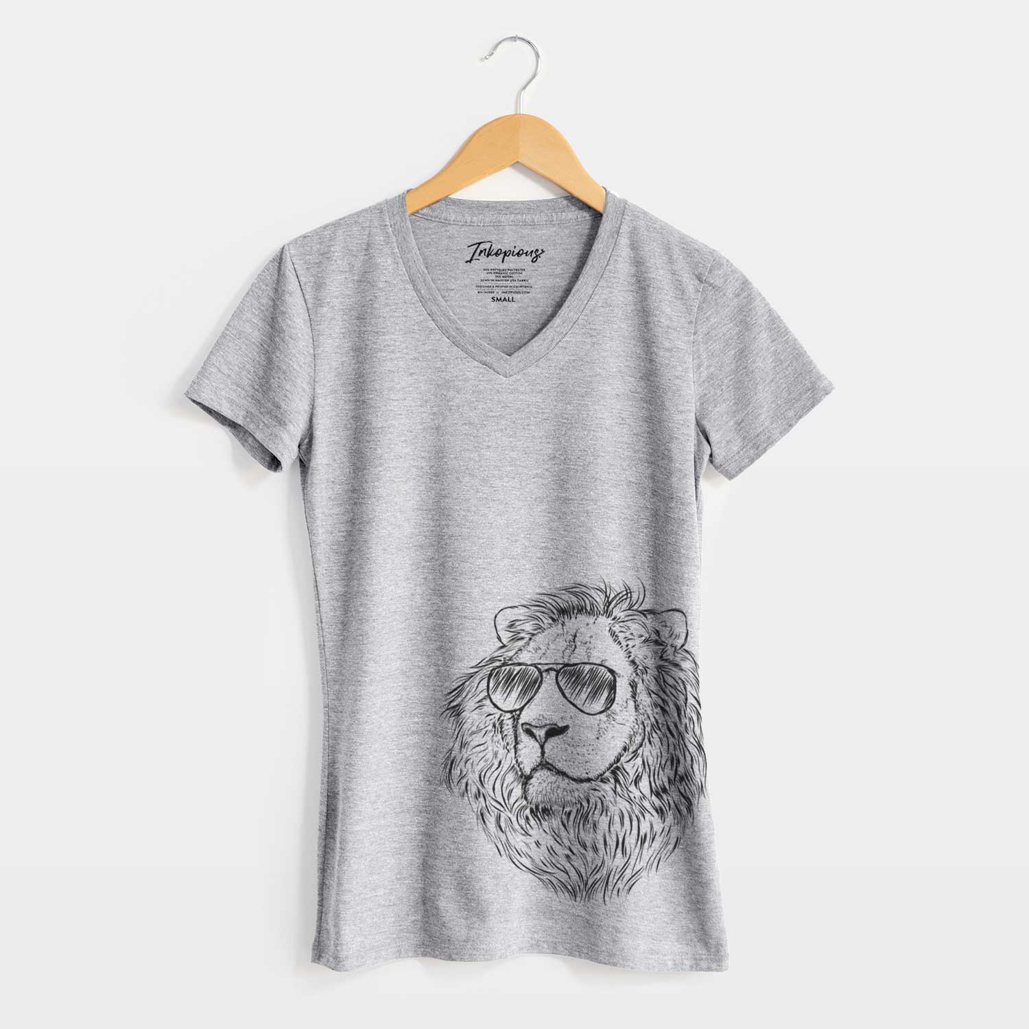 Aviator Lenny the Lion - Women's V-neck Shirt