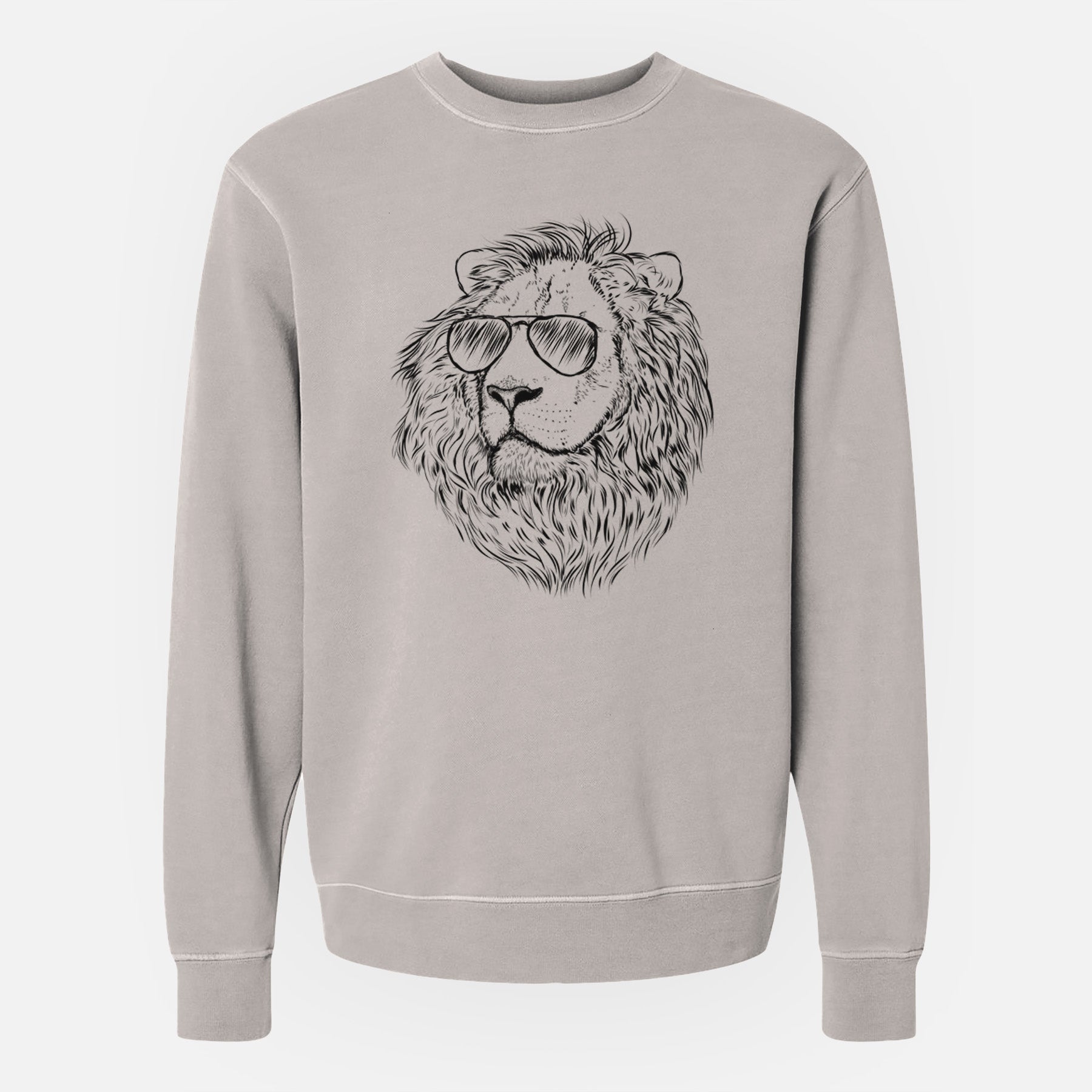 Aviator Lenny the Lion - Unisex Pigment Dyed Crew Sweatshirt