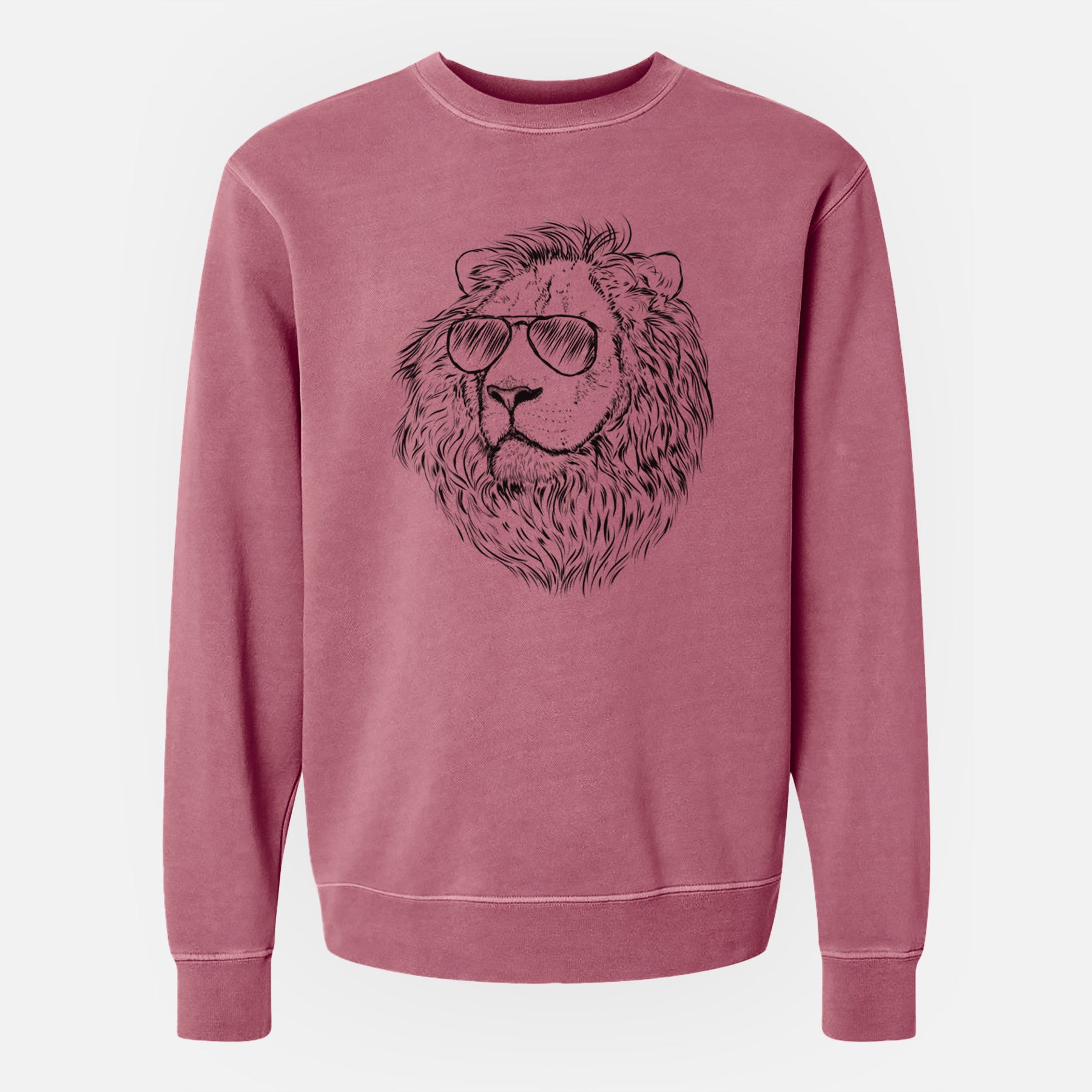 Aviator Lenny the Lion - Unisex Pigment Dyed Crew Sweatshirt