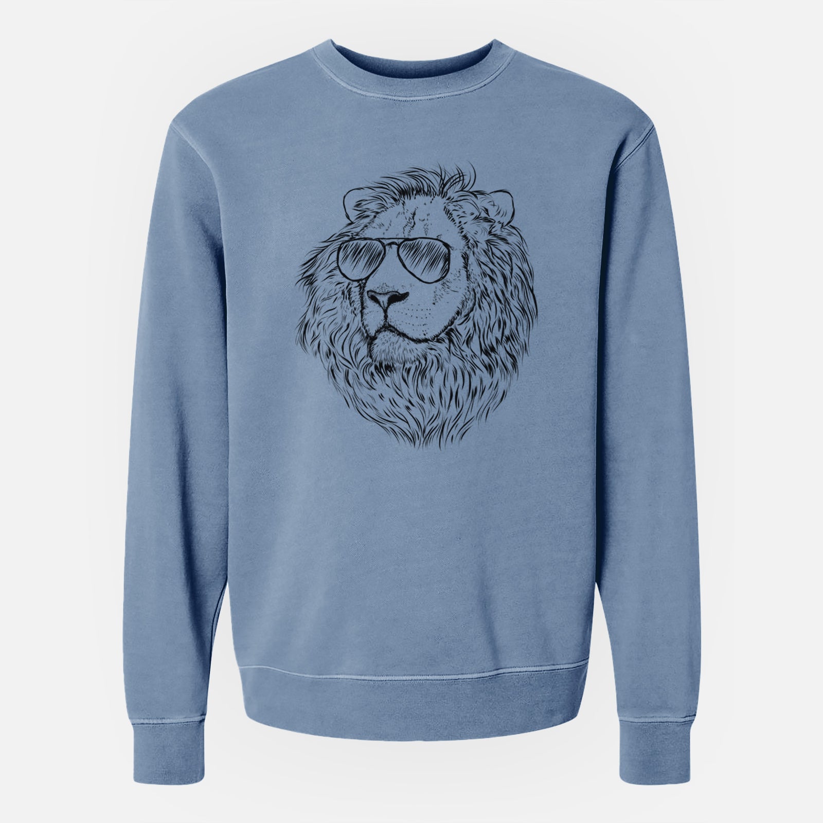 Aviator Lenny the Lion - Unisex Pigment Dyed Crew Sweatshirt