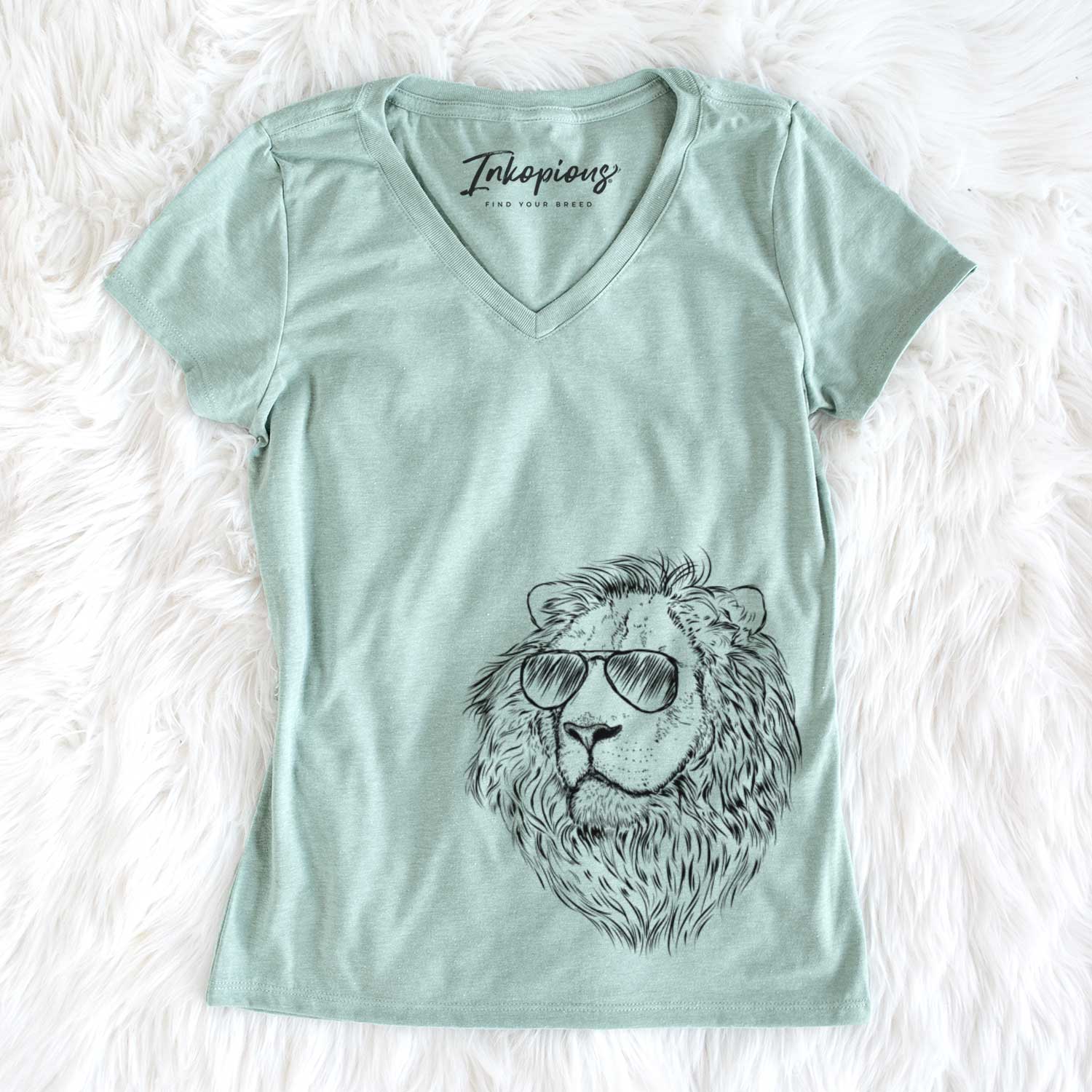 Aviator Lenny the Lion - Women's V-neck Shirt