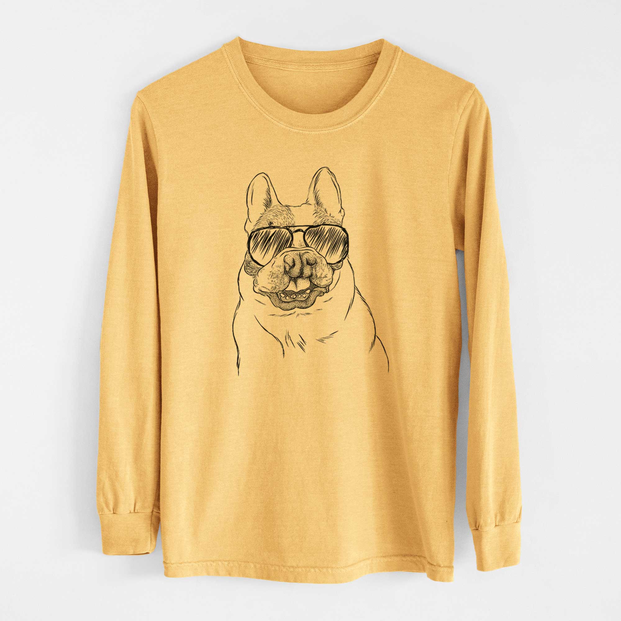 Aviators Lentil the French Bulldog - Heavyweight 100% Cotton Long Sleeve