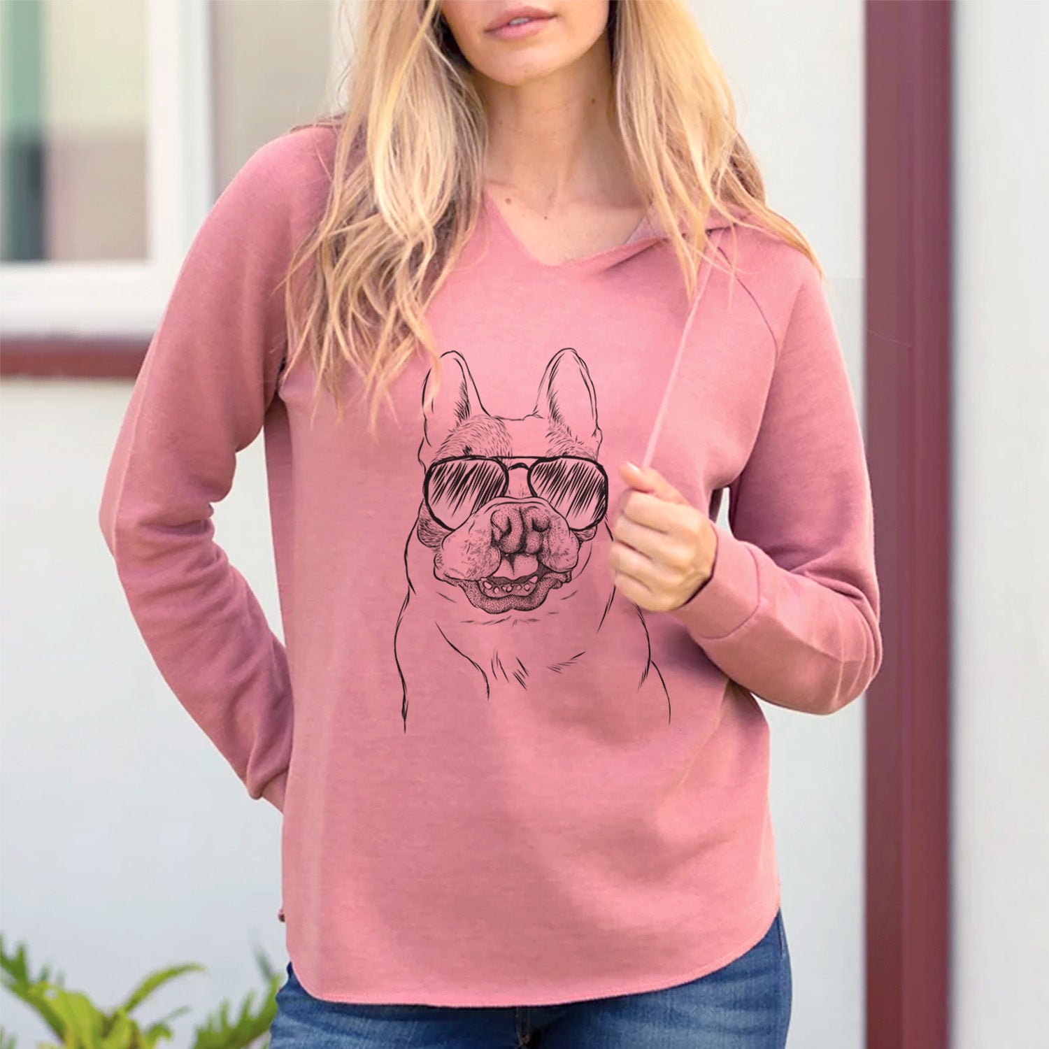 Aviator Lentil the French Bulldog - Cali Wave Hooded Sweatshirt