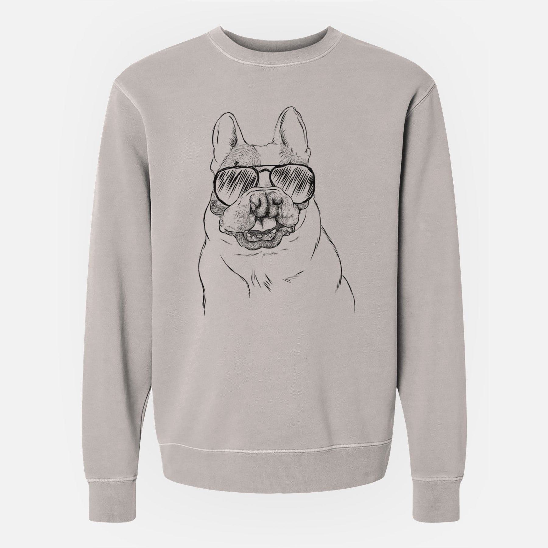 Aviator Lentil the French Bulldog - Unisex Pigment Dyed Crew Sweatshirt