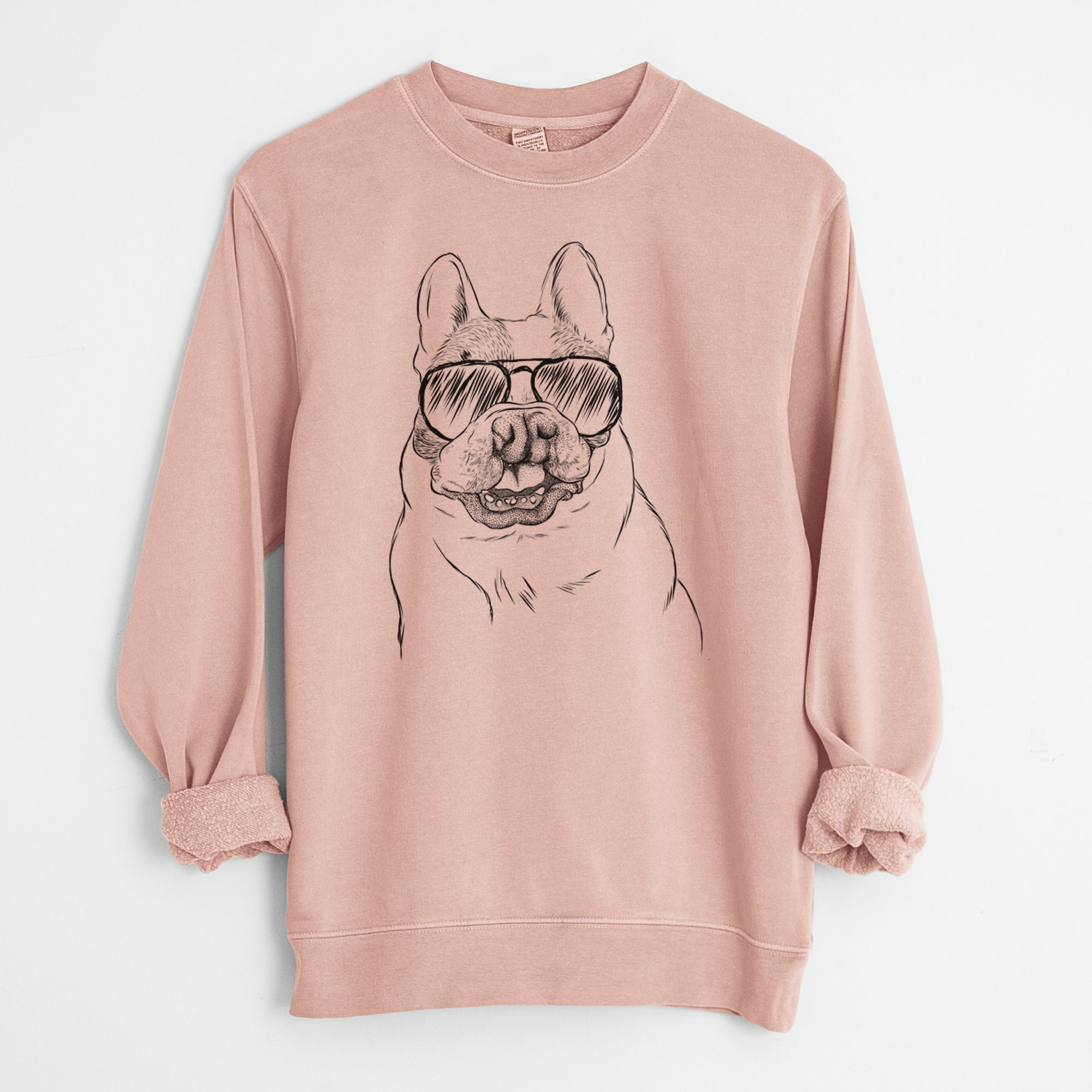 Aviator Lentil the French Bulldog - Unisex Pigment Dyed Crew Sweatshirt