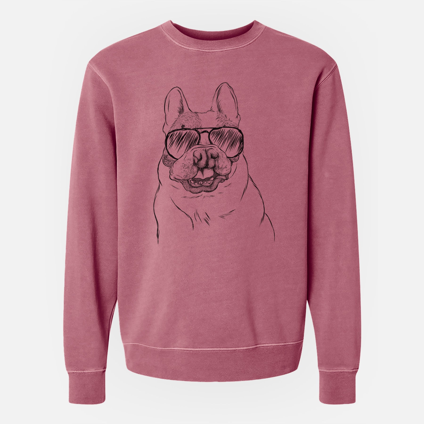 Aviator Lentil the French Bulldog - Unisex Pigment Dyed Crew Sweatshirt