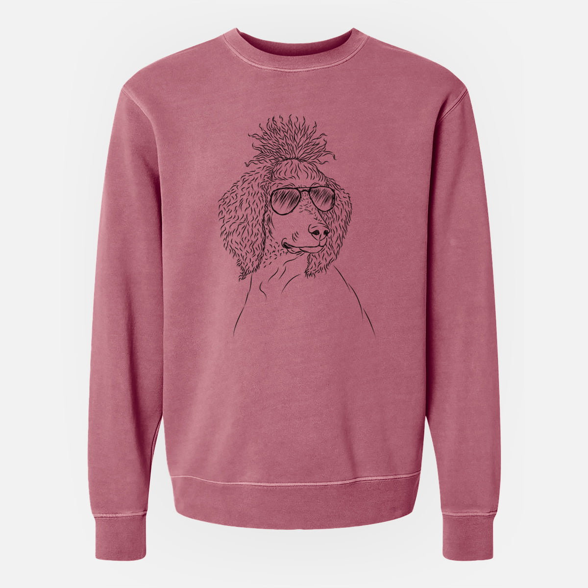 Aviator Leo the Poodle - Unisex Pigment Dyed Crew Sweatshirt