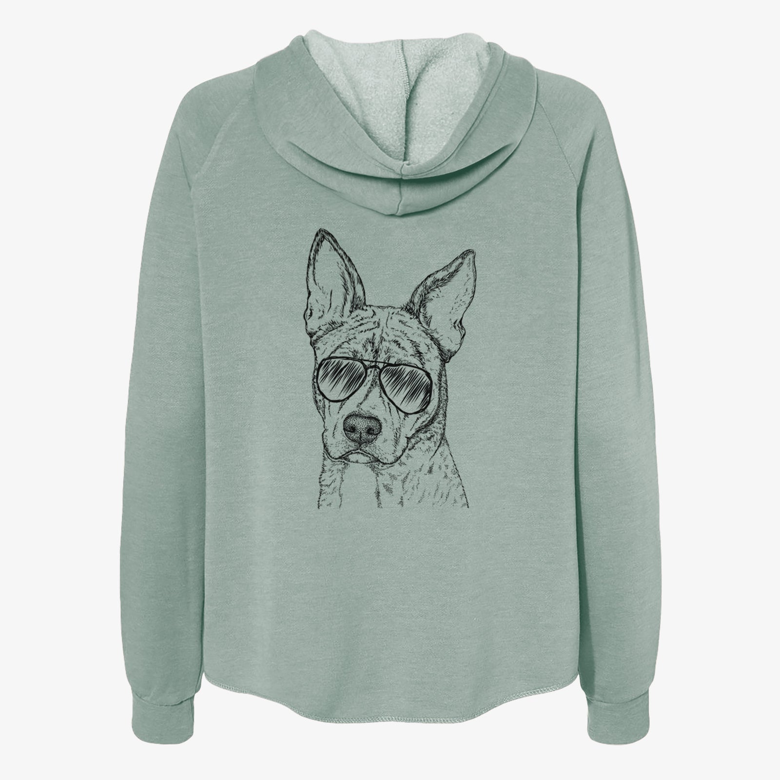 Leo the Ibizan Hound Bull Mastiff Mix - Women's Cali Wave Zip-Up Sweatshirt