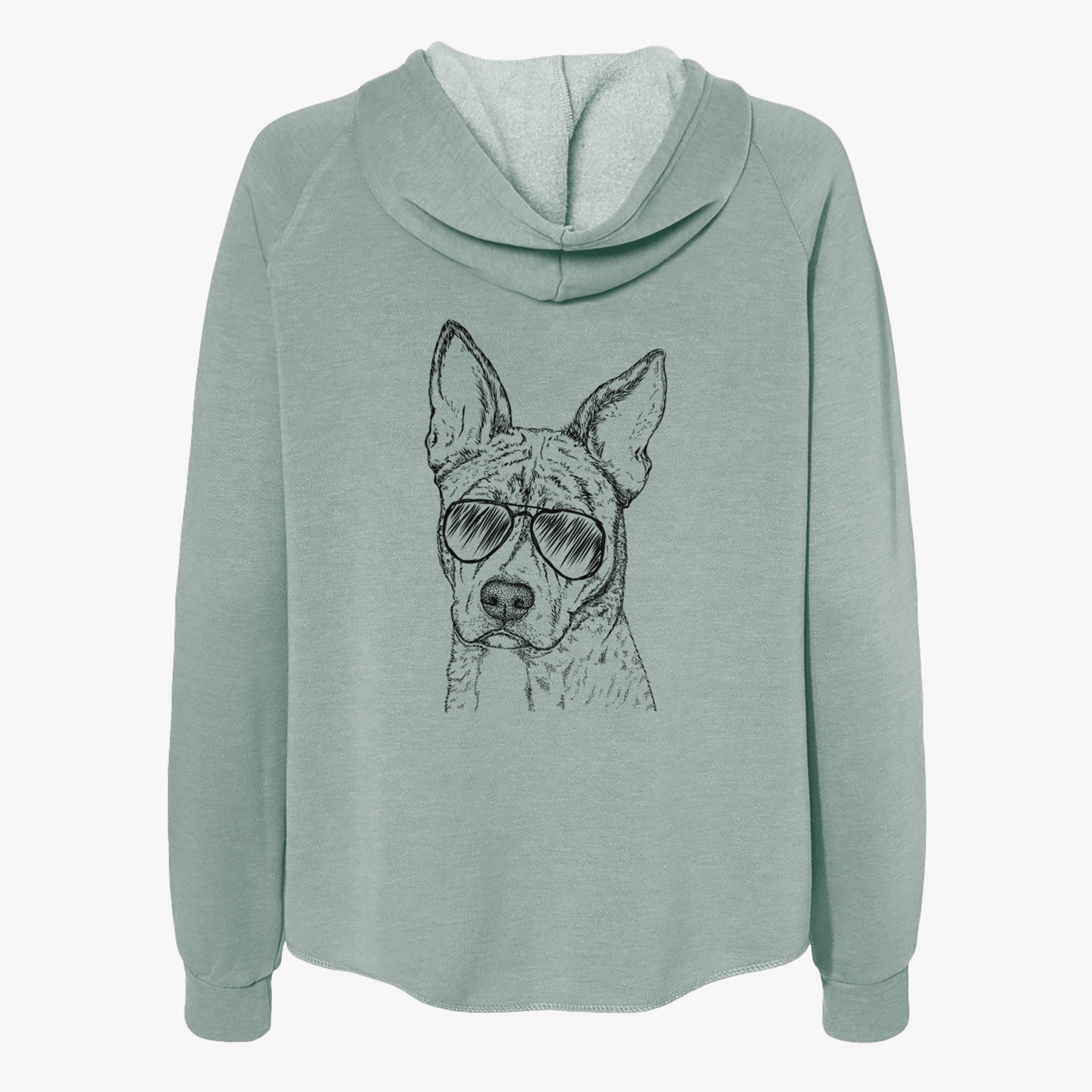 Leo the Ibizan Hound Bull Mastiff Mix - Women's Cali Wave Zip-Up Sweatshirt