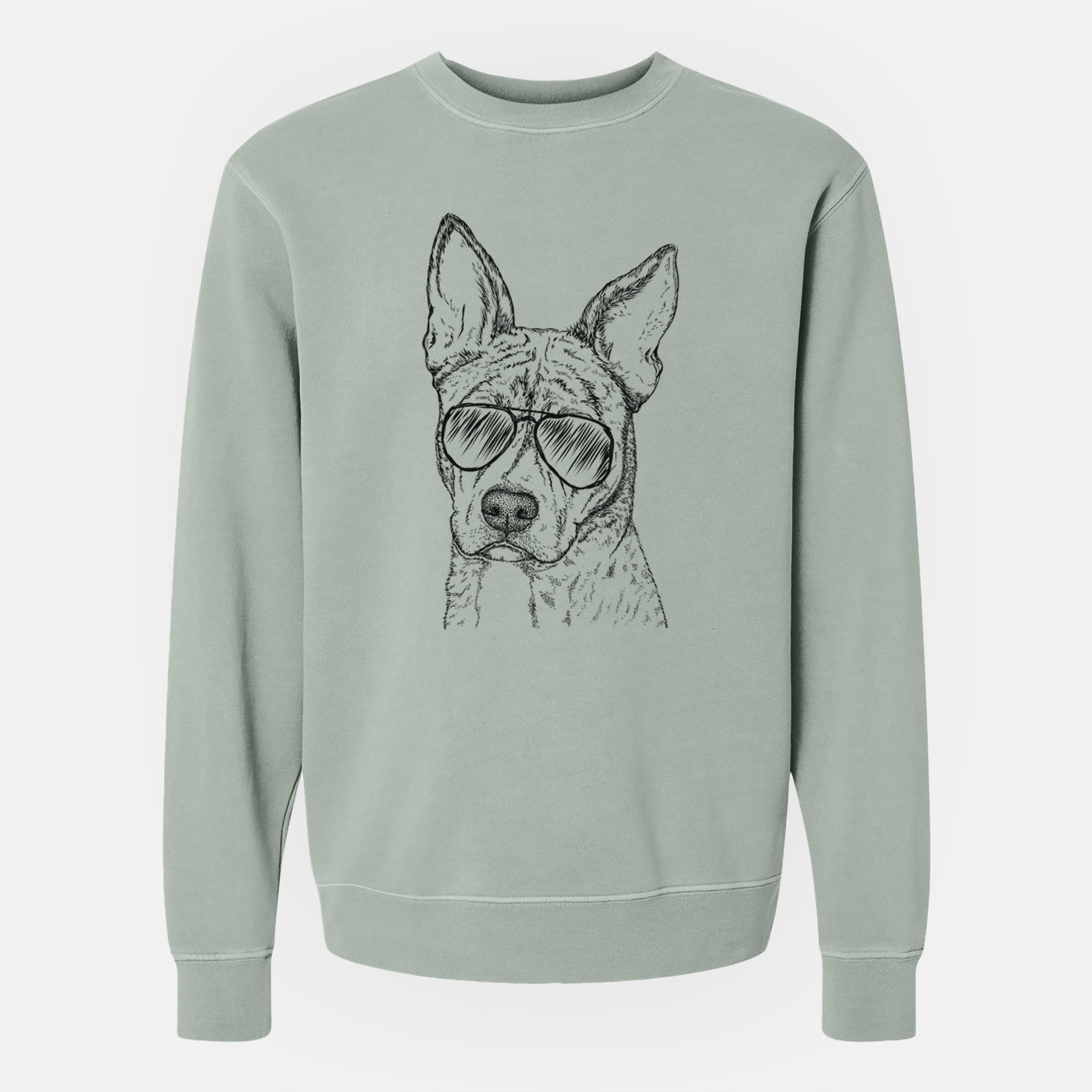 Aviator Leo the Ibizan Hound Bull Mastiff Mix - Unisex Pigment Dyed Crew Sweatshirt