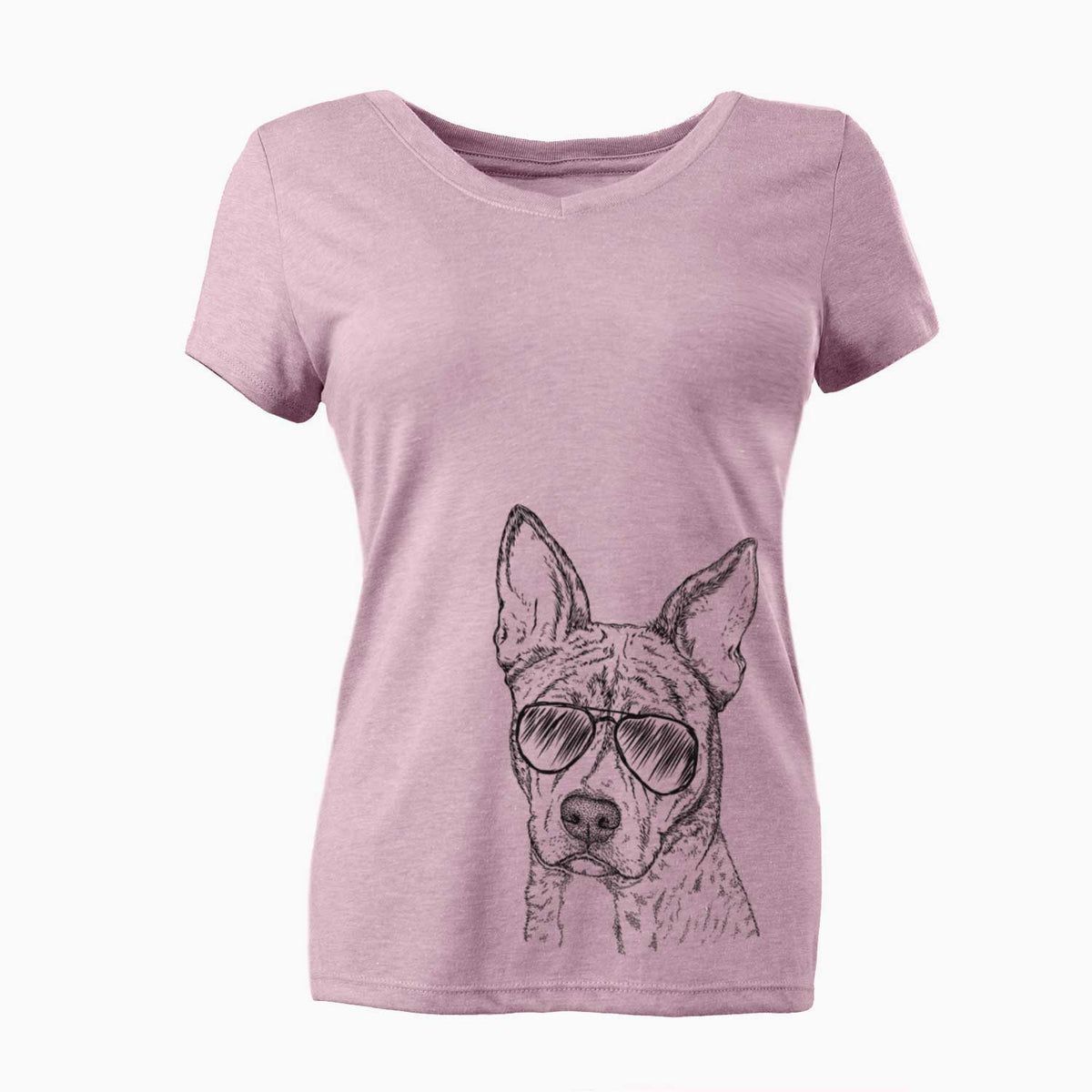 Aviator Leo the Ibizan Hound Bull Mastiff Mix - Women's V-neck Shirt