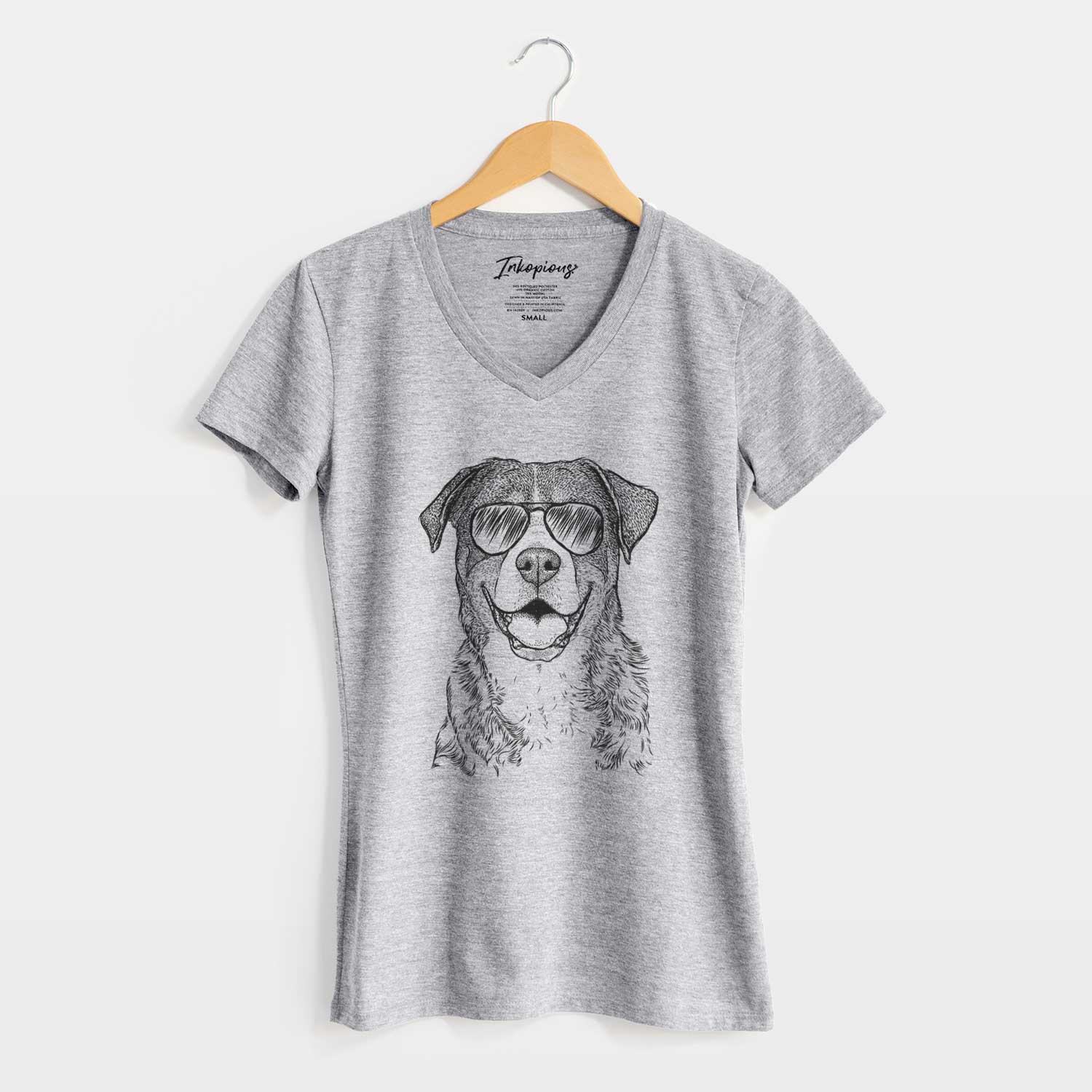 Aviator Leon the Greater Swiss Mountain Dog - Women's V-neck Shirt