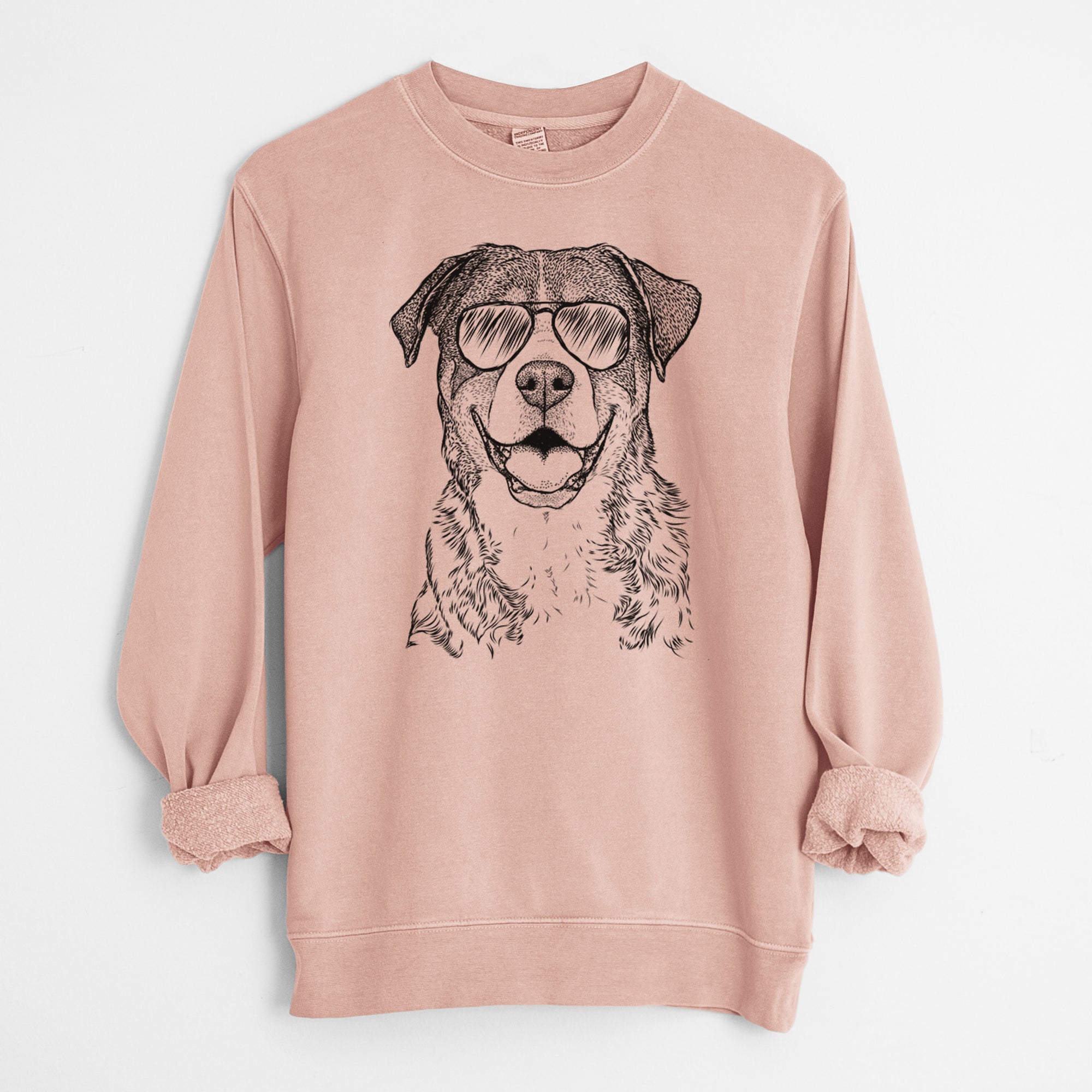 Aviator Leon the Greater Swiss Mountain Dog - Unisex Pigment Dyed Crew Sweatshirt