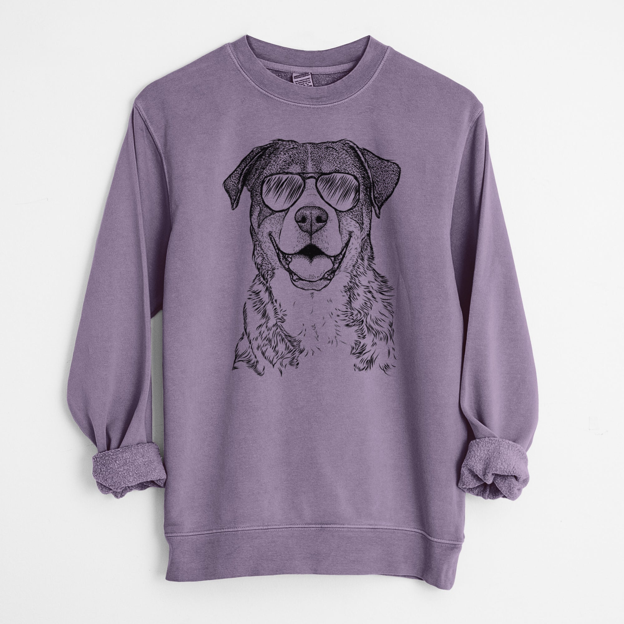 Aviator Leon the Greater Swiss Mountain Dog - Unisex Pigment Dyed Crew Sweatshirt