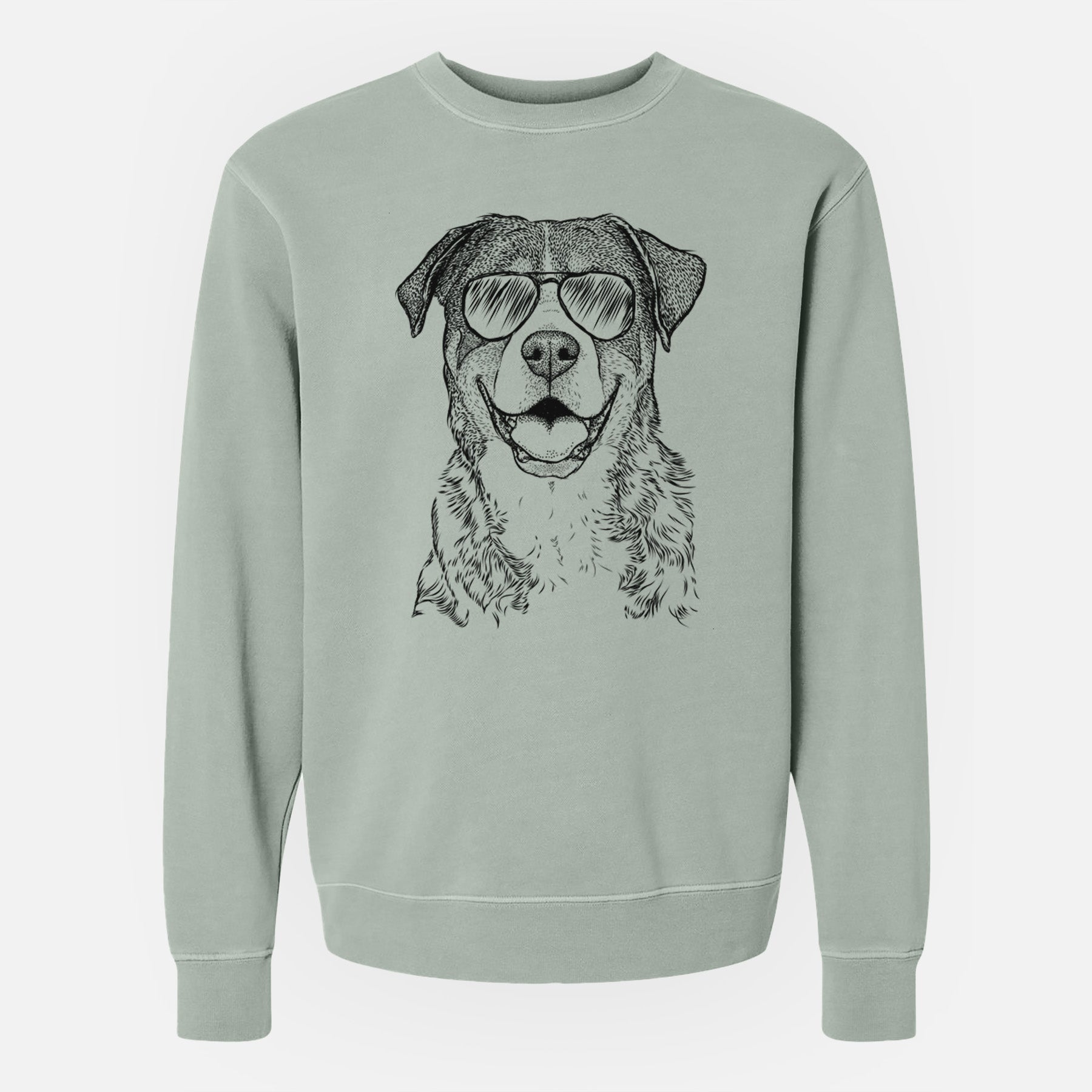 Aviator Leon the Greater Swiss Mountain Dog - Unisex Pigment Dyed Crew Sweatshirt