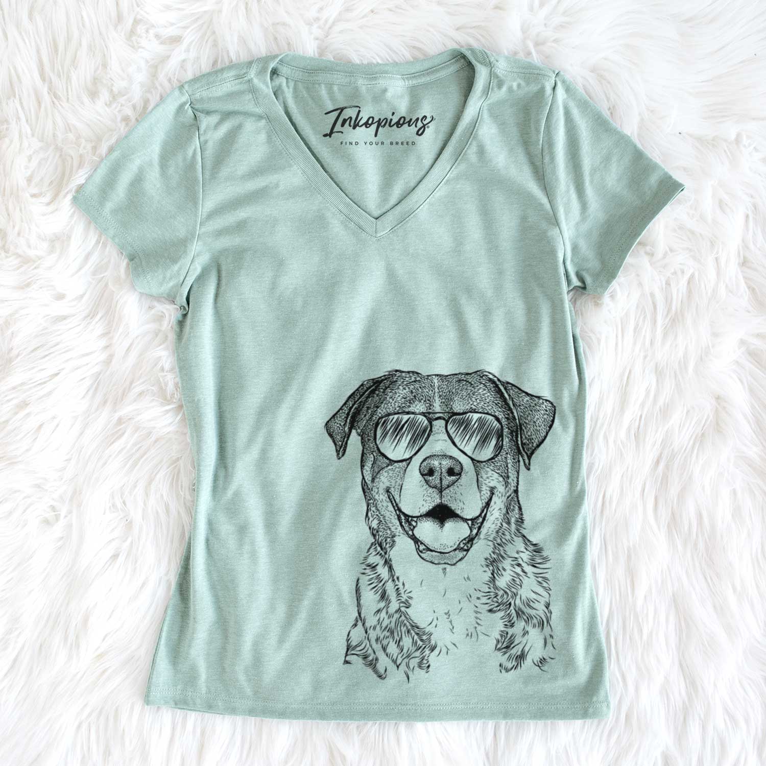 Aviator Leon the Greater Swiss Mountain Dog - Women's V-neck Shirt