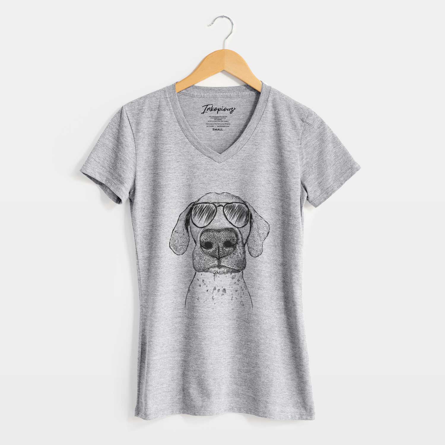 Aviator Leroy the German Shorthaired Pointer - Women's V-neck Shirt