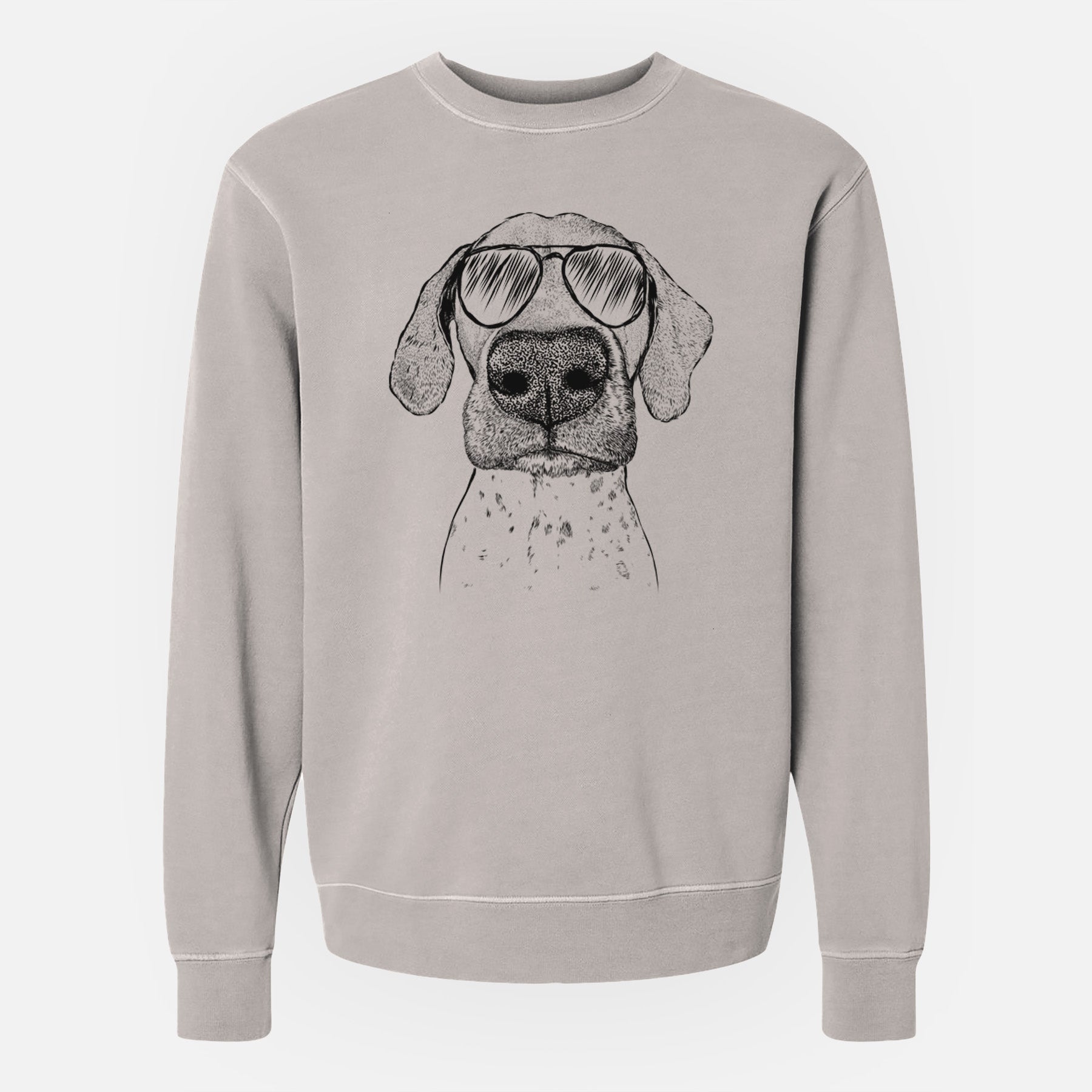 Aviator Leroy the German Shorthaired Pointer - Unisex Pigment Dyed Crew Sweatshirt