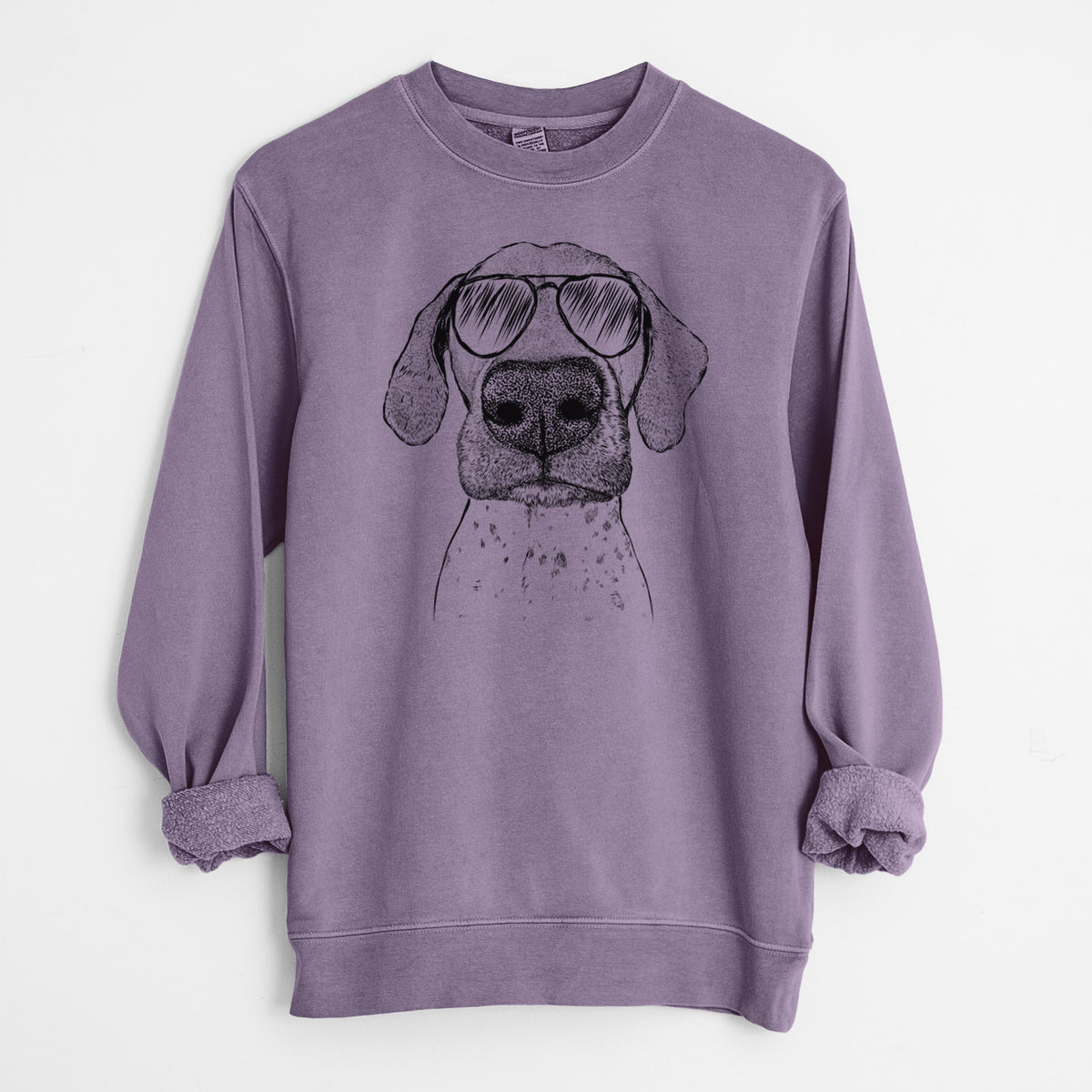 Aviator Leroy the German Shorthaired Pointer - Unisex Pigment Dyed Crew Sweatshirt