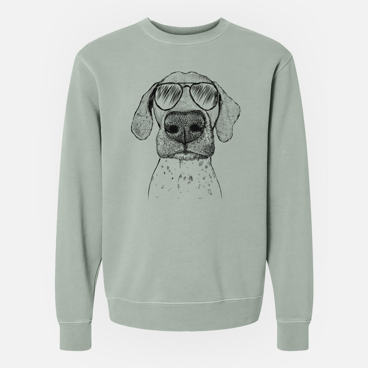 Aviator Leroy the German Shorthaired Pointer - Unisex Pigment Dyed Crew Sweatshirt
