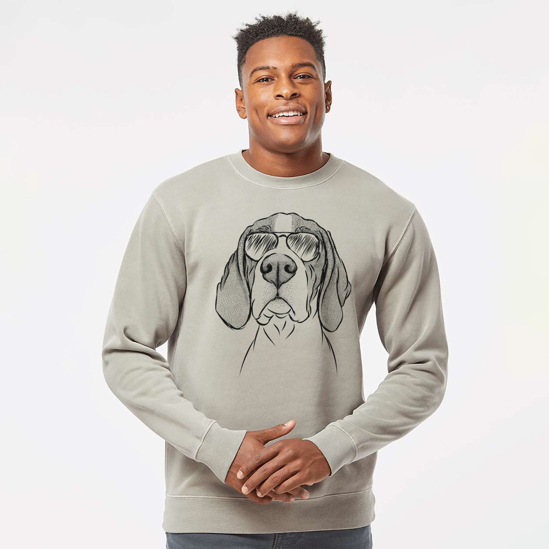 Aviator Liam the English Pointer - Unisex Pigment Dyed Crew Sweatshirt