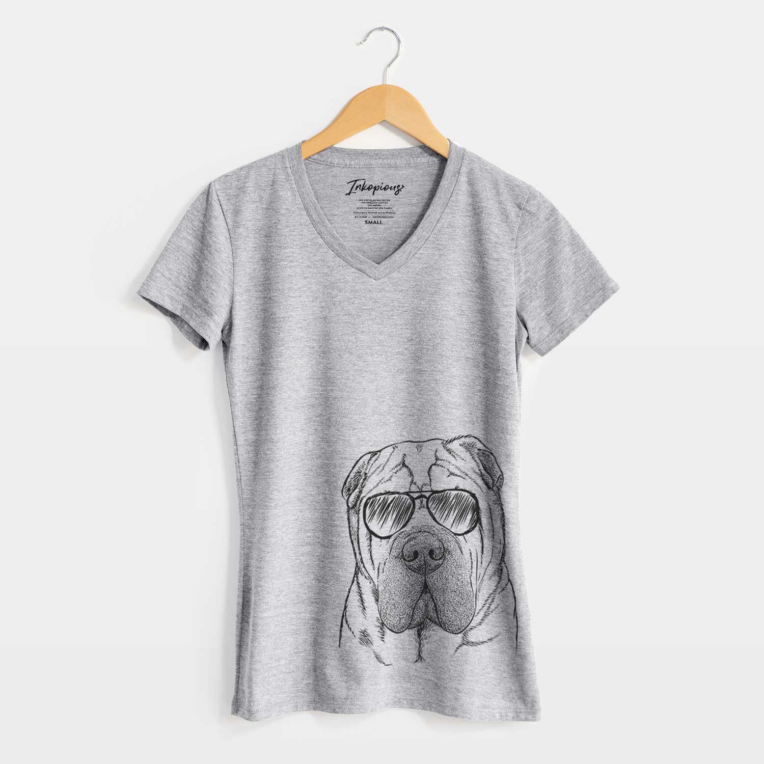 Aviator Lilly the Shar Pei - Women's V-neck Shirt