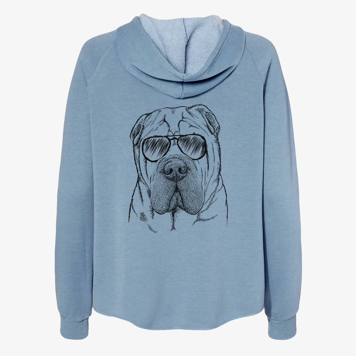 Lilly the Shar Pei - Women's Cali Wave Zip-Up Sweatshirt