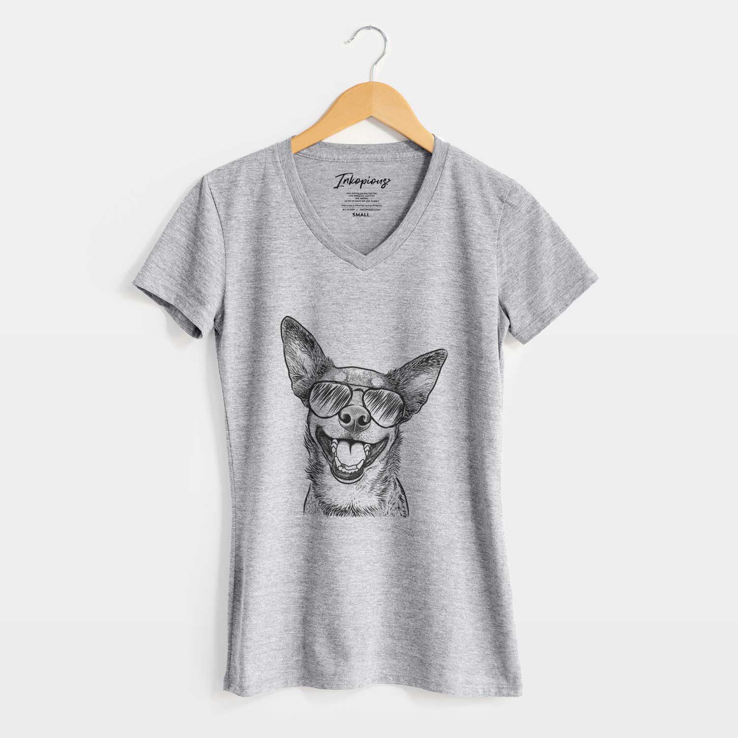 Aviator Lily the Australian Cattle Dog - Women's V-neck Shirt