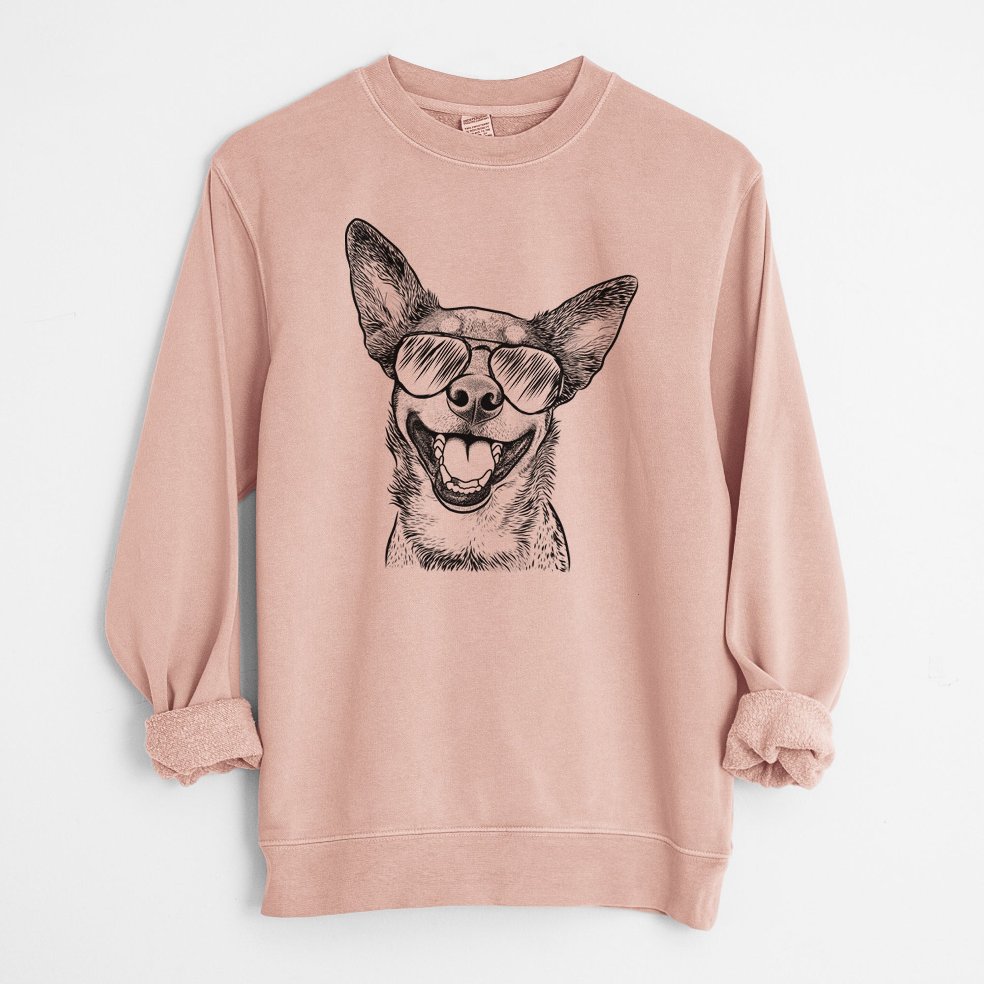 Aviator Lily the Australian Cattle Dog - Unisex Pigment Dyed Crew Sweatshirt