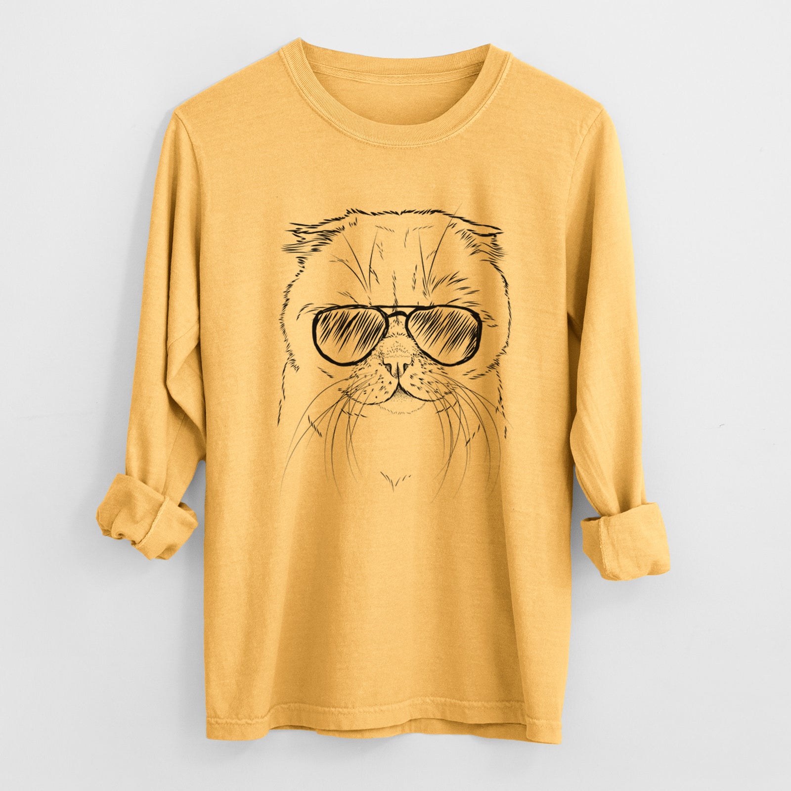 Aviators Lina the Exotic Fold Cat - Heavyweight 100% Cotton Long Sleeve