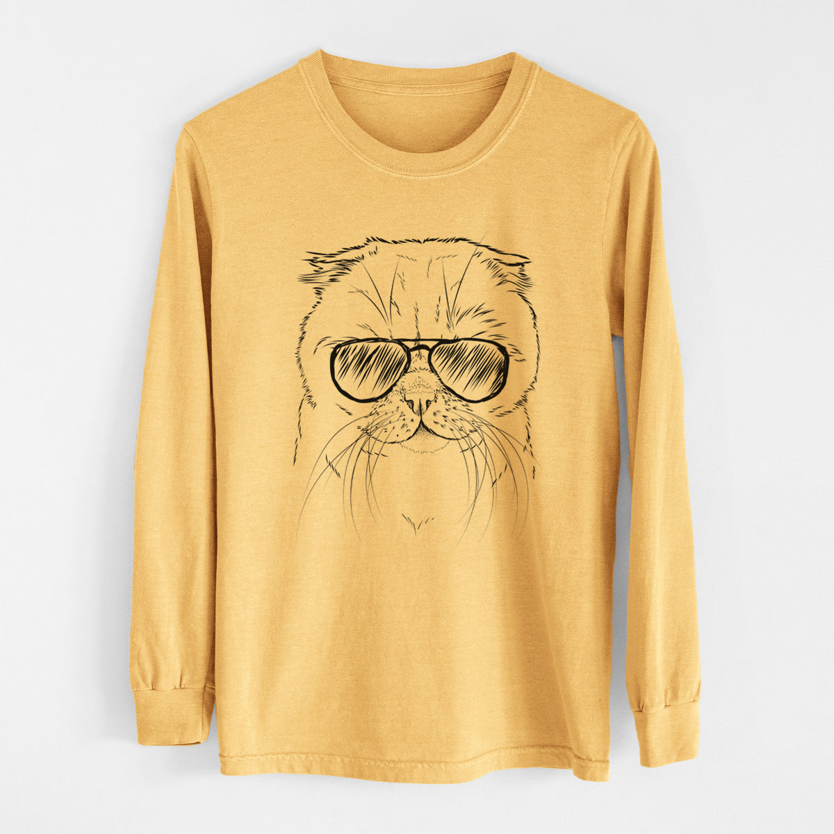 Aviators Lina the Exotic Fold Cat - Heavyweight 100% Cotton Long Sleeve