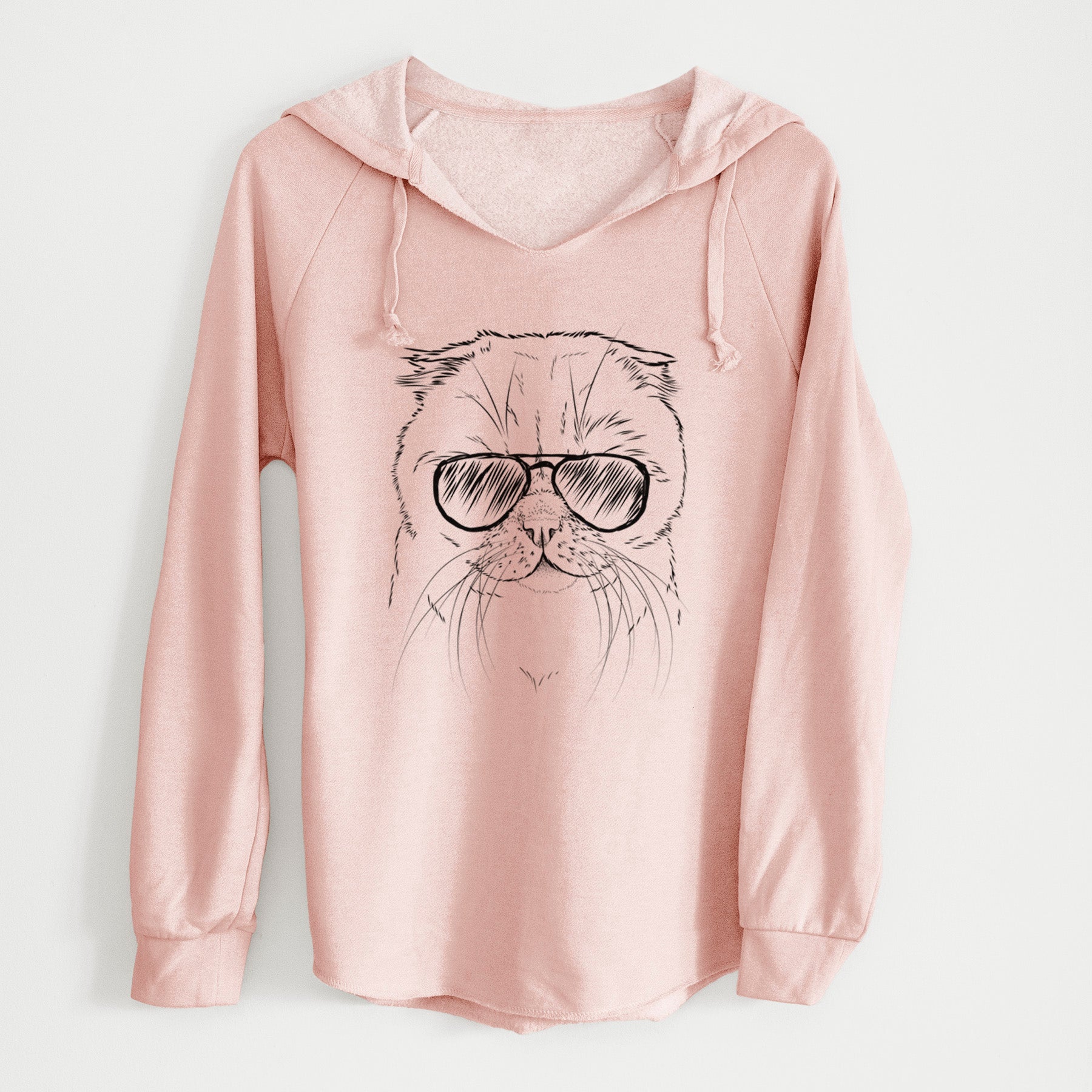 Aviator Lina the Exotic Fold Cat - Cali Wave Hooded Sweatshirt