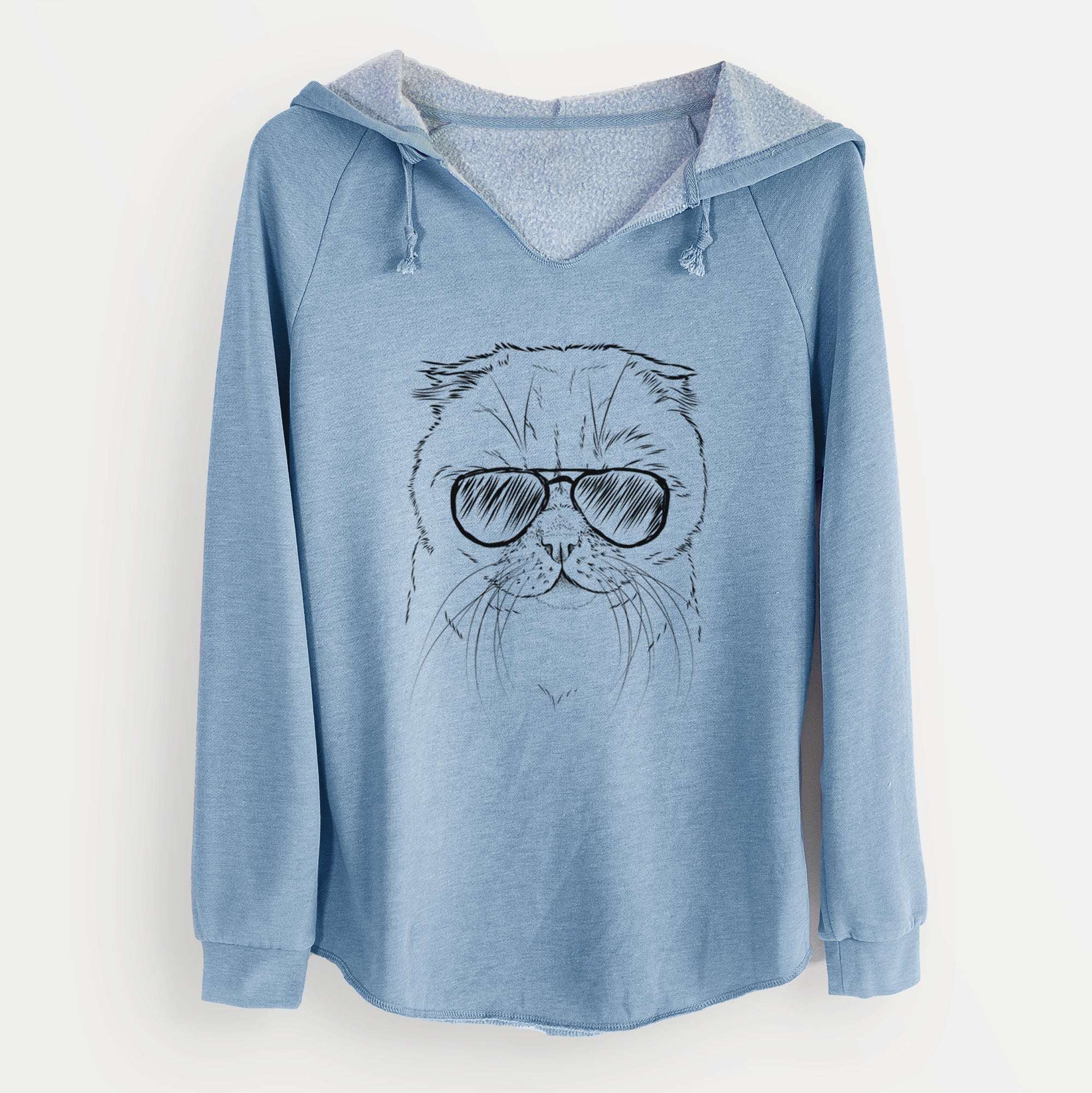 Aviator Lina the Exotic Fold Cat - Cali Wave Hooded Sweatshirt