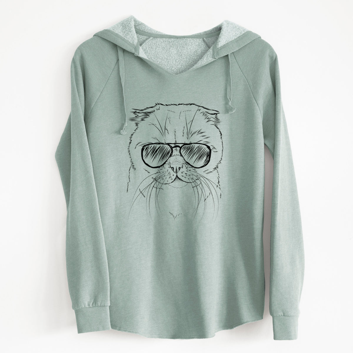 Aviator Lina the Exotic Fold Cat - Cali Wave Hooded Sweatshirt