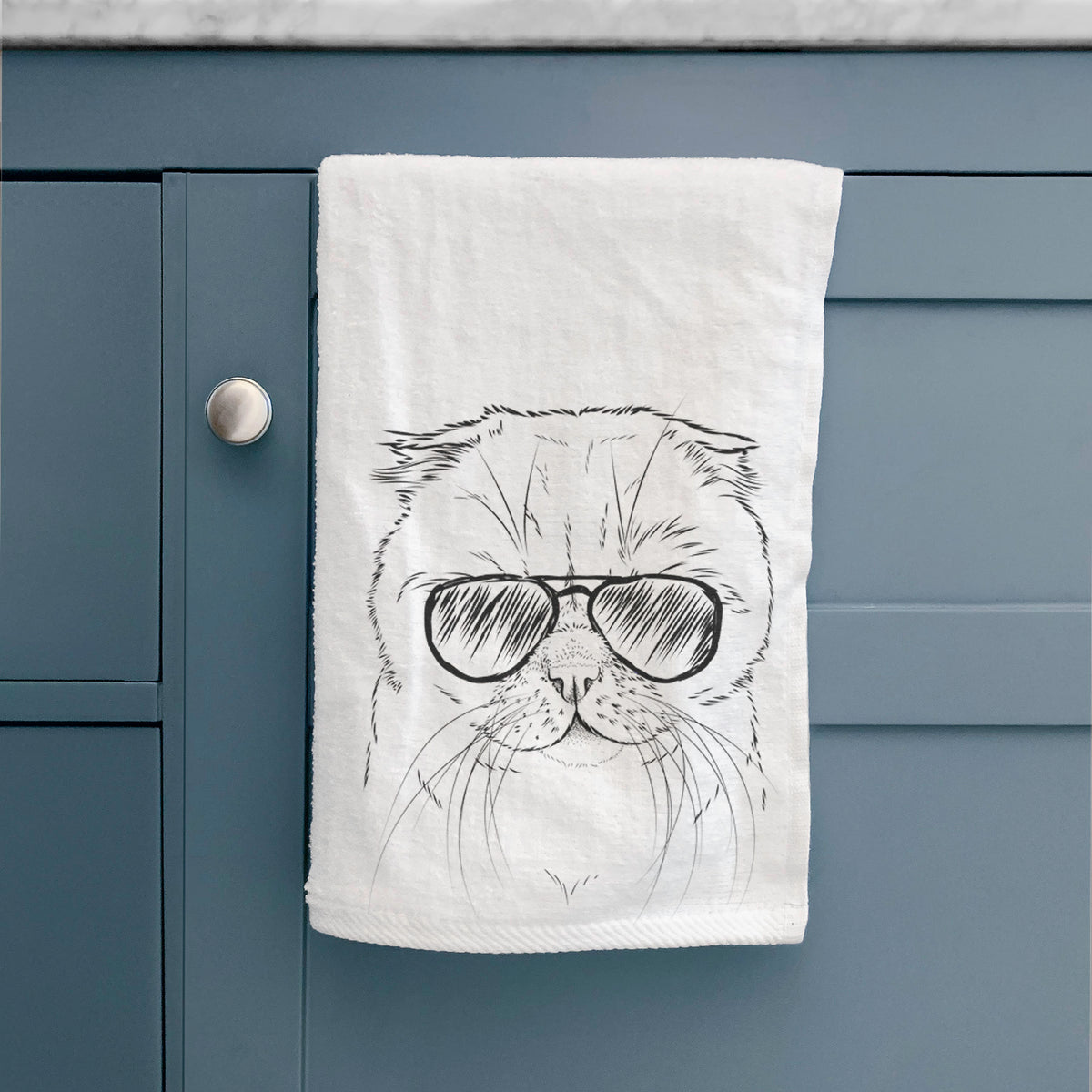 Lina the Exotic Fold Cat Decorative Hand Towel